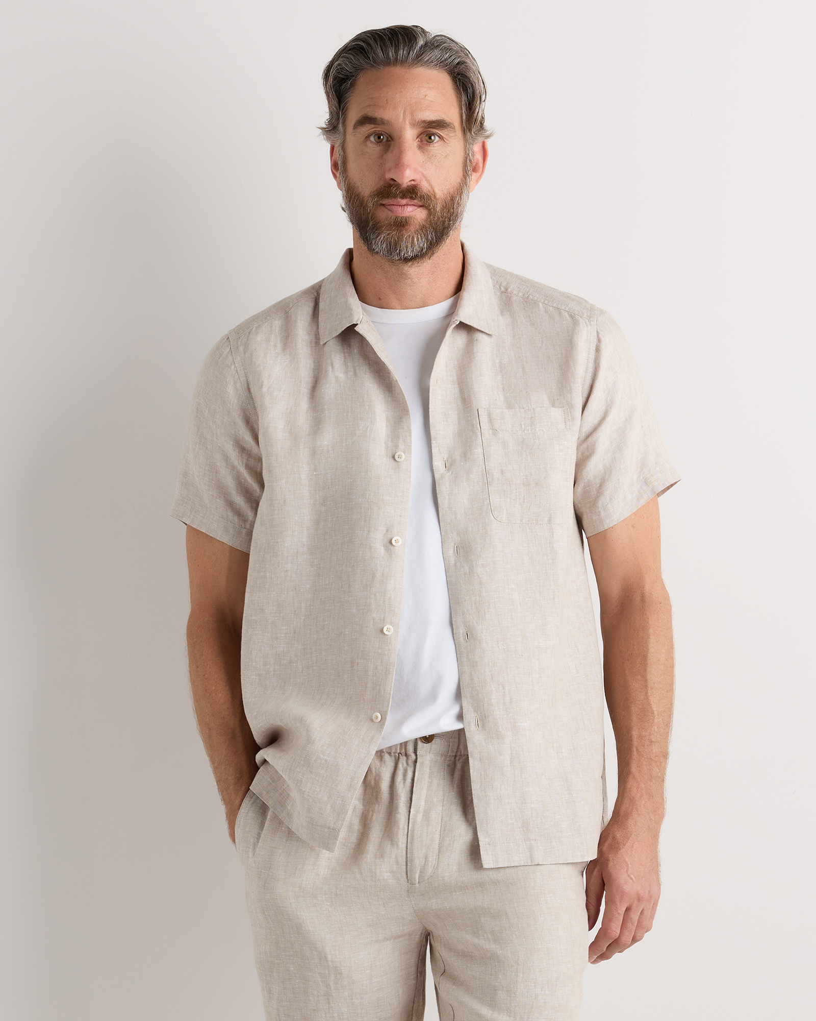 100% European Linen Camp Shirt