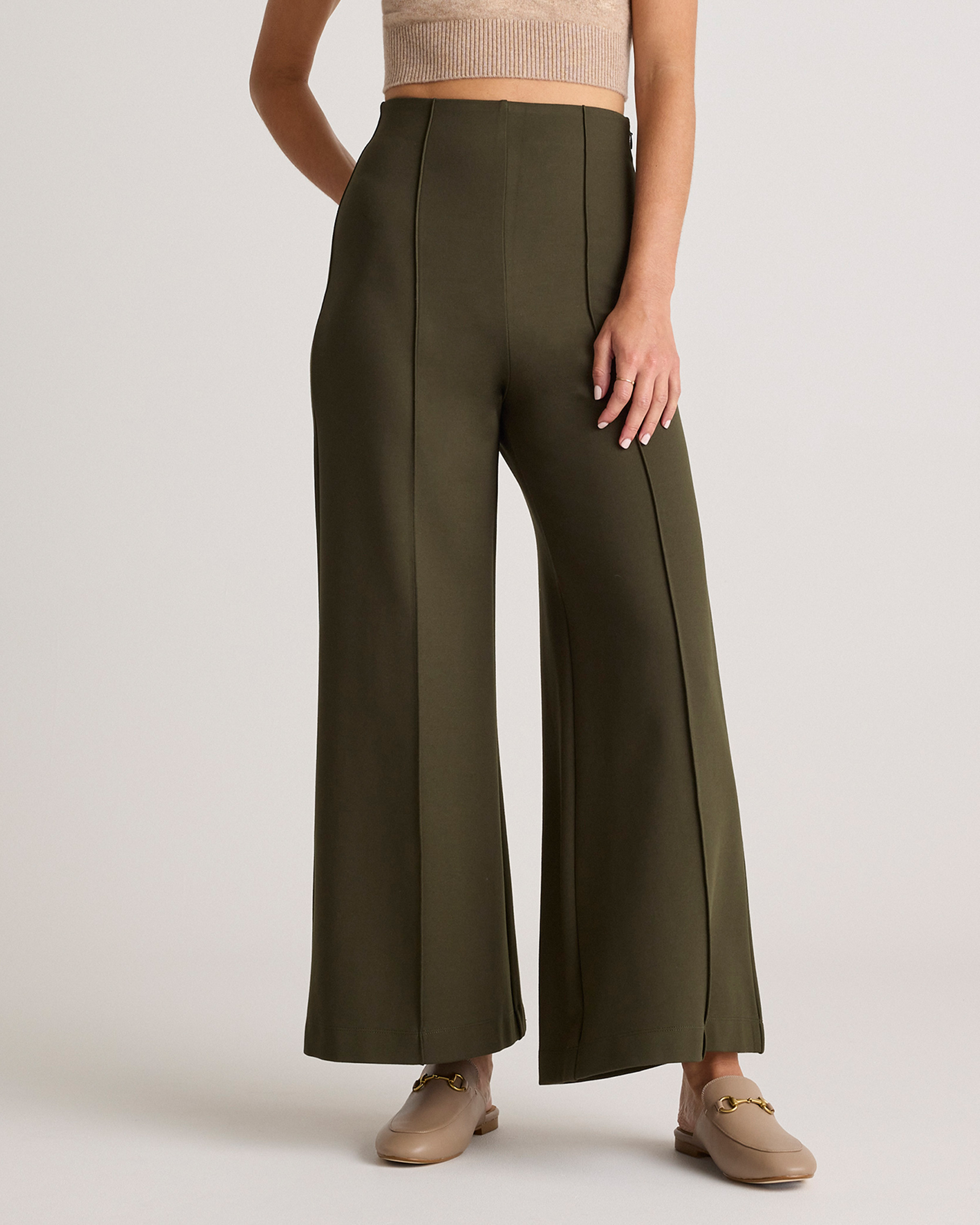 Ultra-Stretch Ponte Super Wide Leg Pants