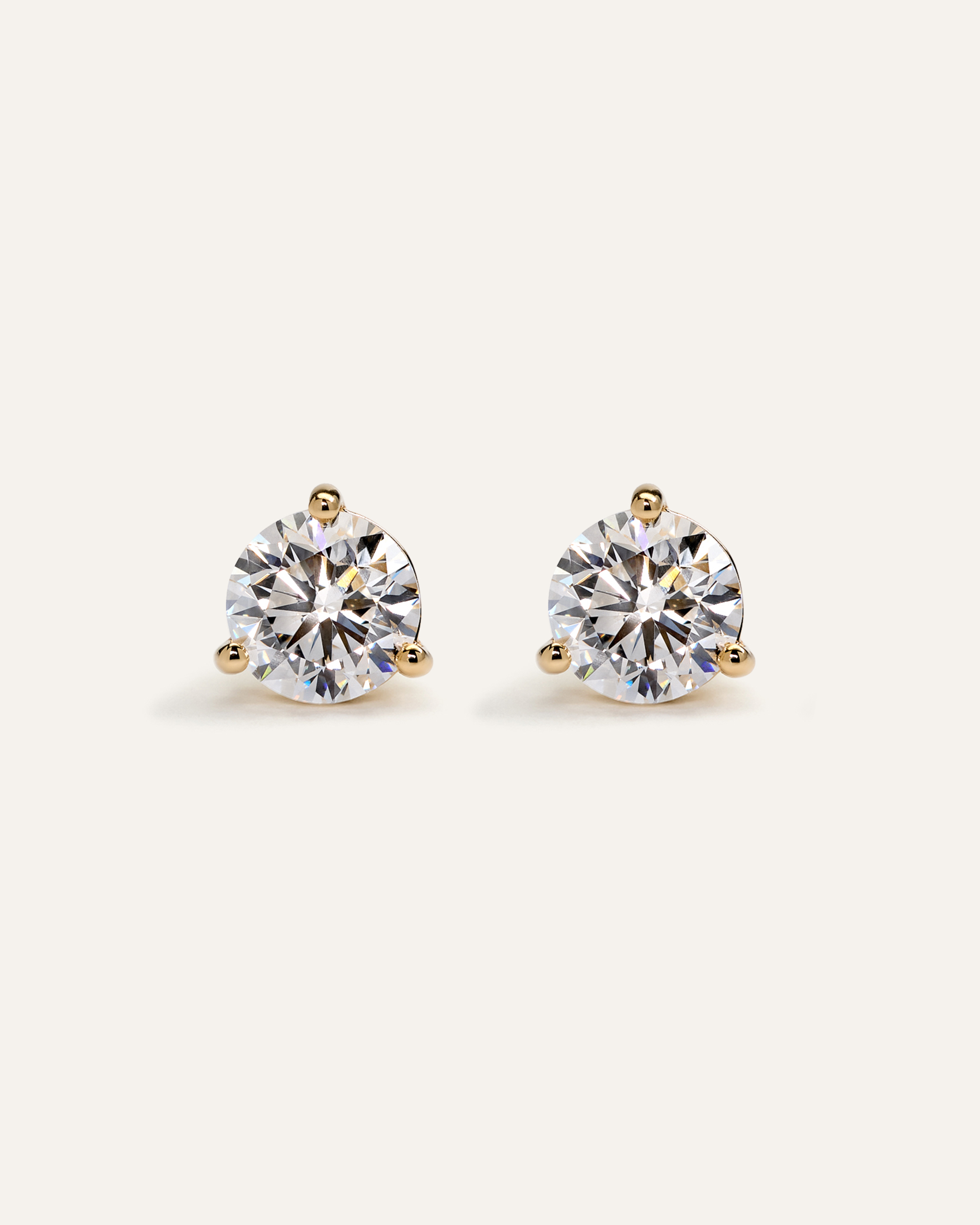 14K Gold Lab Grown Diamond Martini Studs - 4ctw