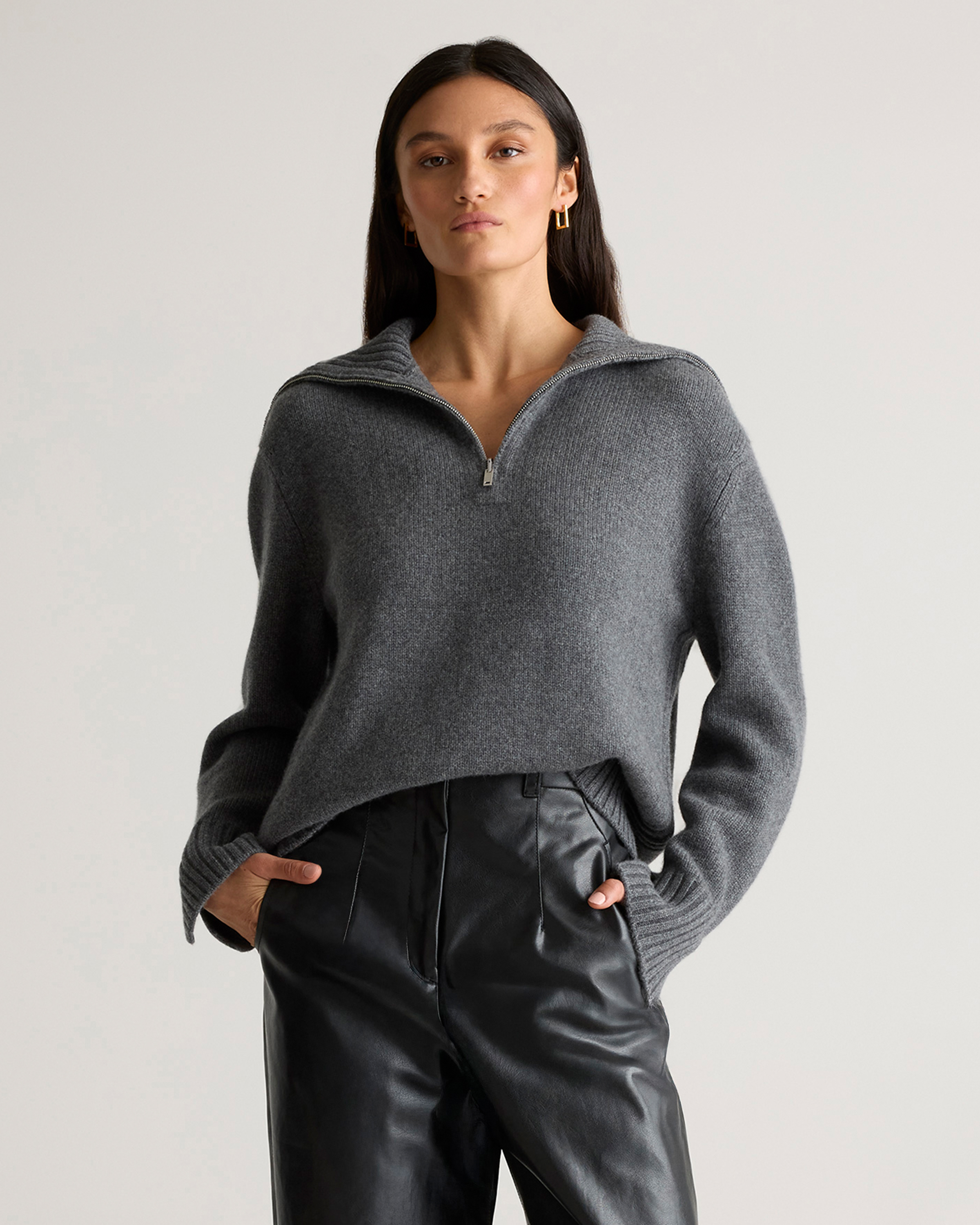 Luxe Baby Cashmere Quarter Zip Sweater