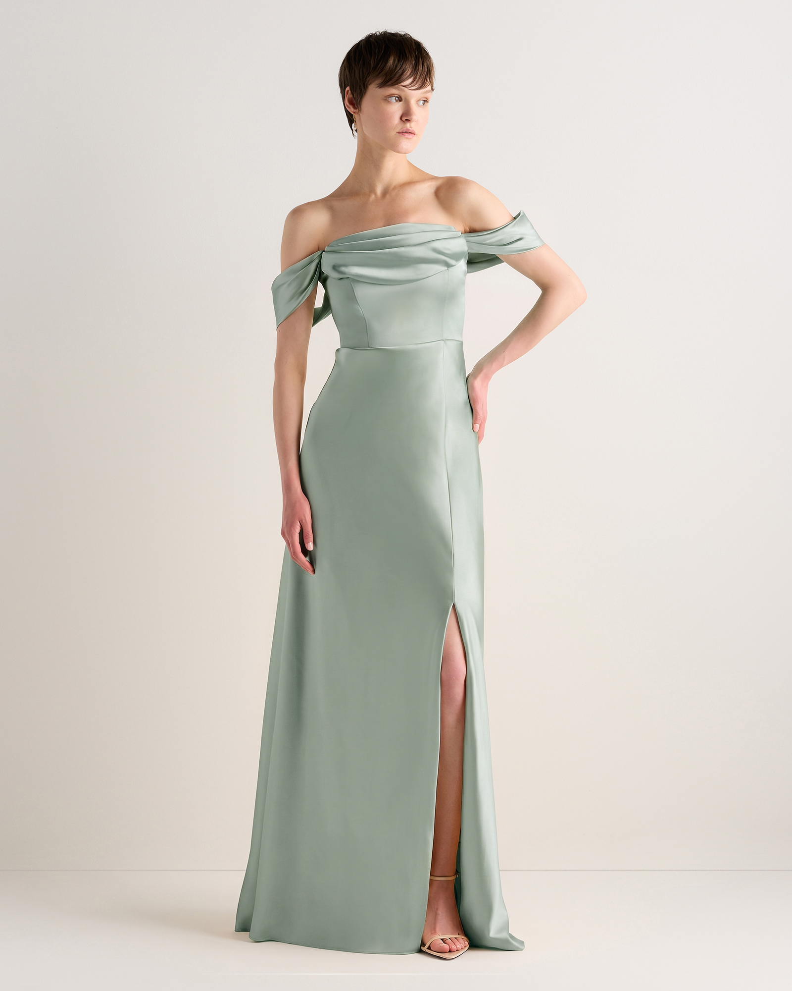 Aurora Stretch Satin Convertible Dress