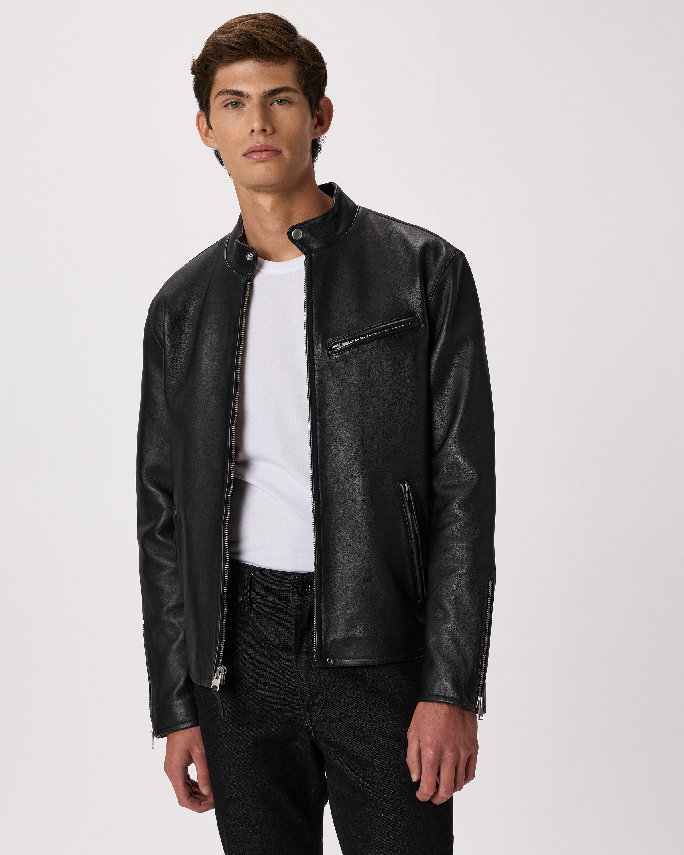 100% Leather Café Racer Jacket