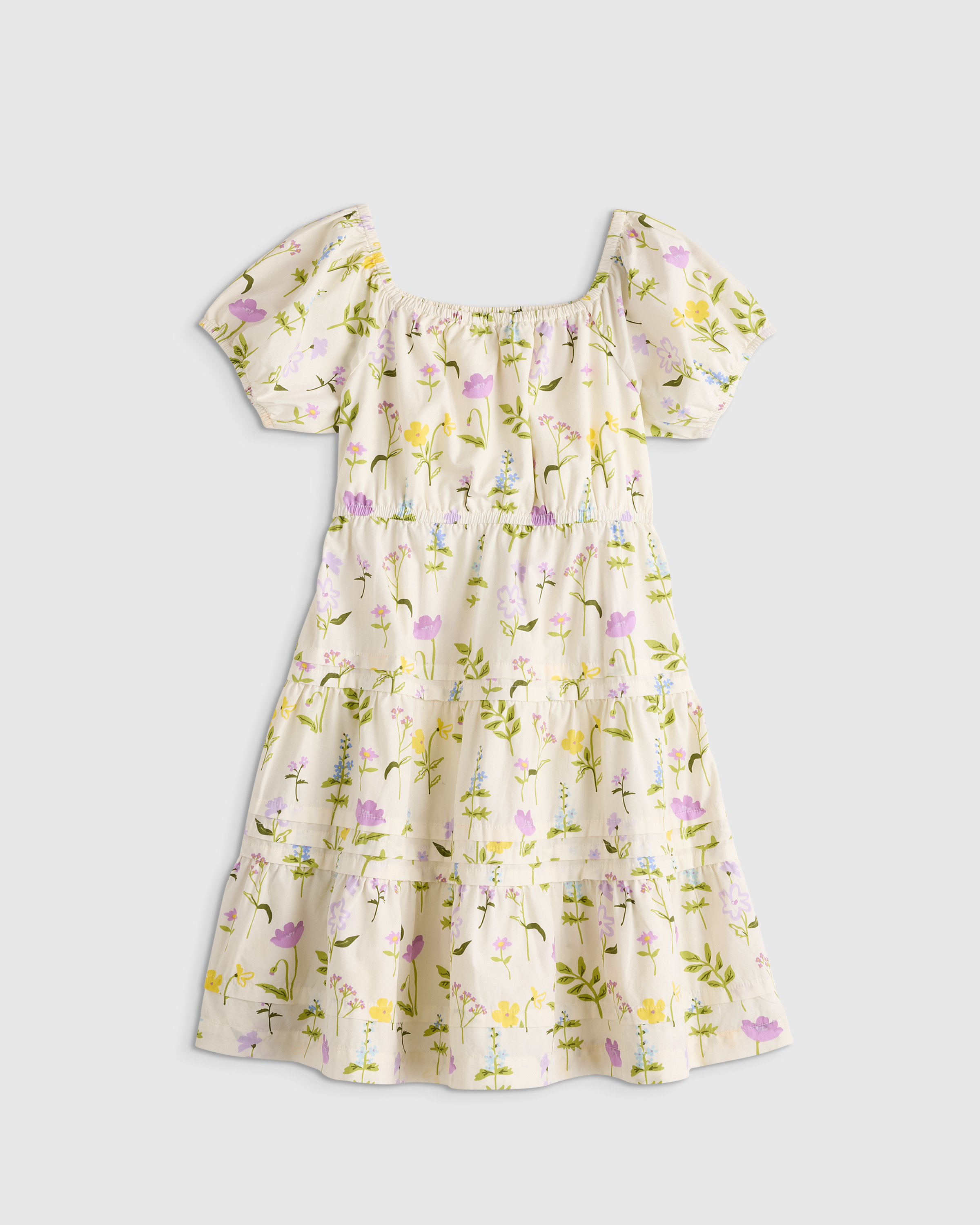 100% Organic Cotton Poplin Tiered Dress
