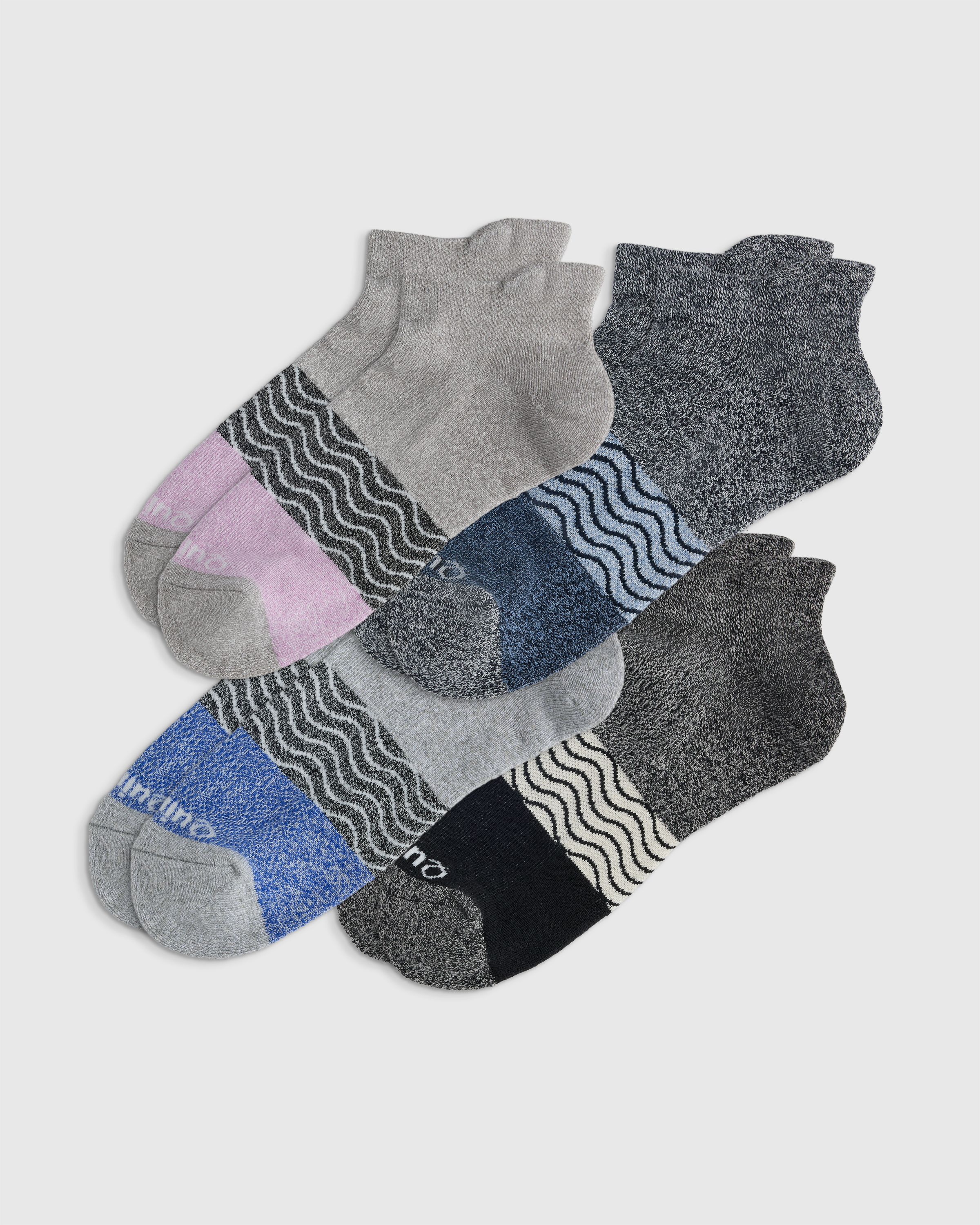 Everyday Cotton Tri-Block Marl Ankle Socks (4-pack)