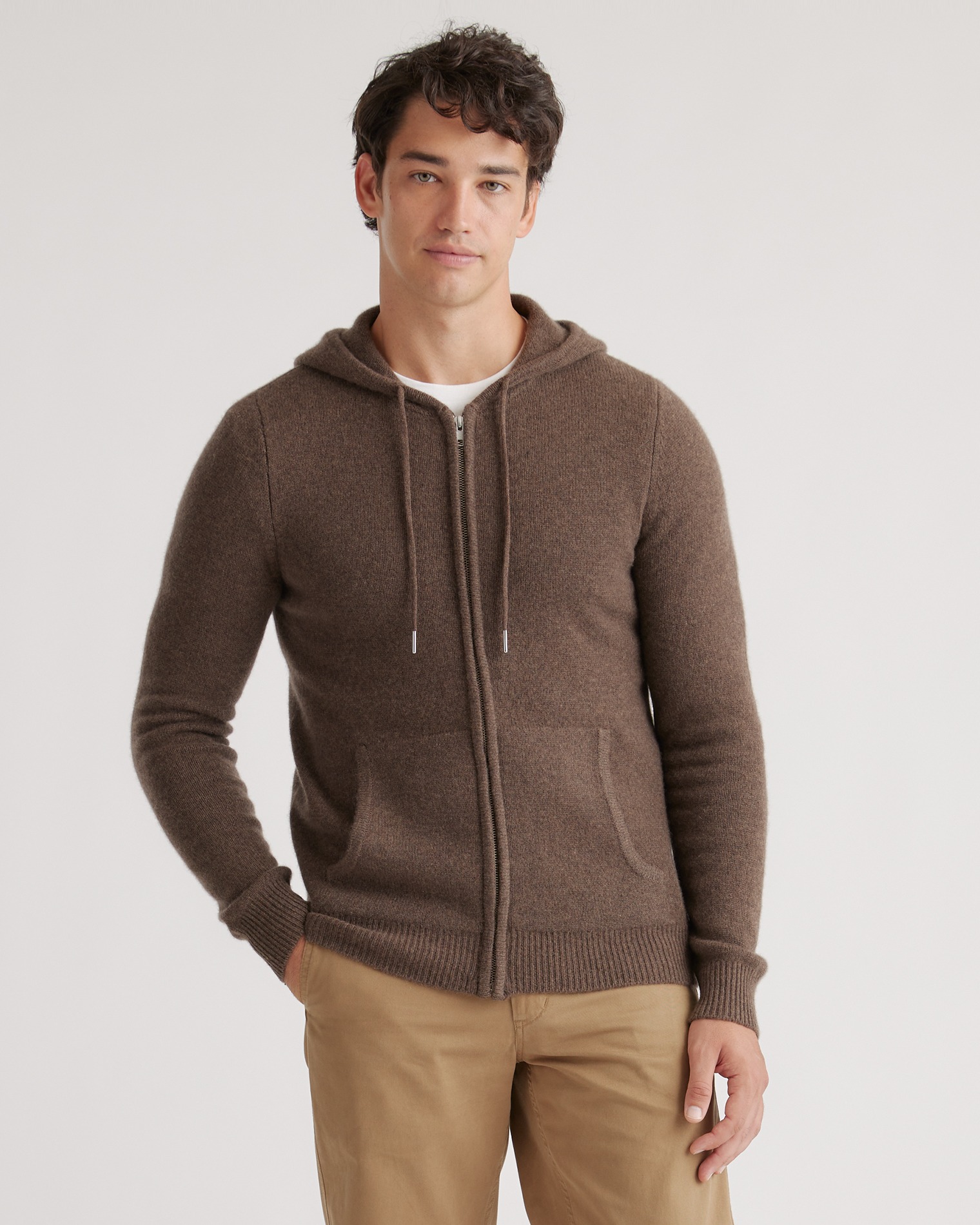 Mongolian Spring Cashmere Full-Zip Hoodie