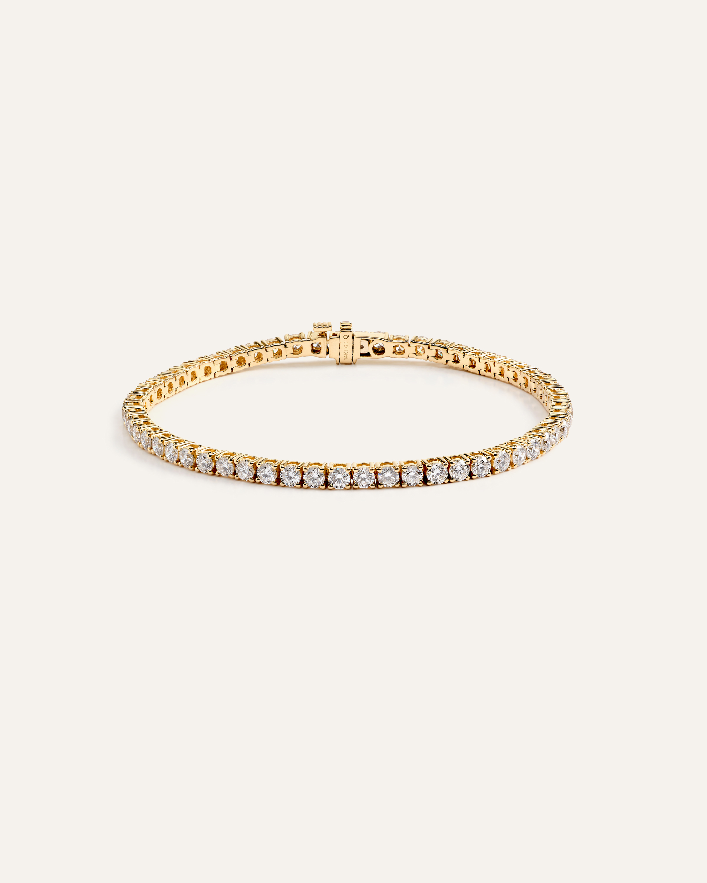 14K Gold Natural Diamond Tennis Bracelet - 5ctw