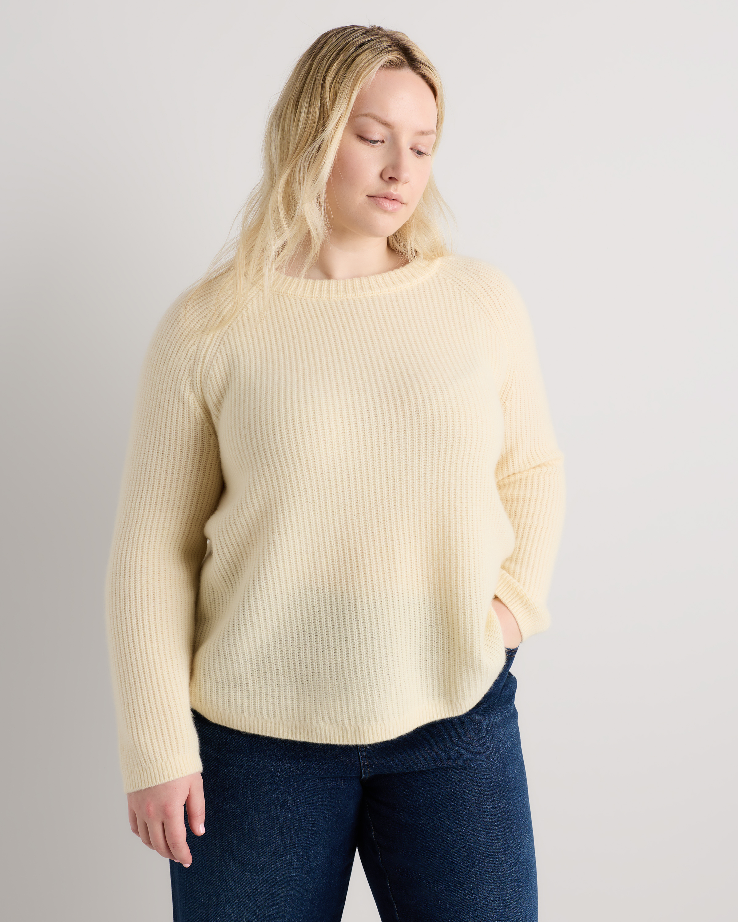 Mongolian Cashmere Fisherman Crewneck Sweater