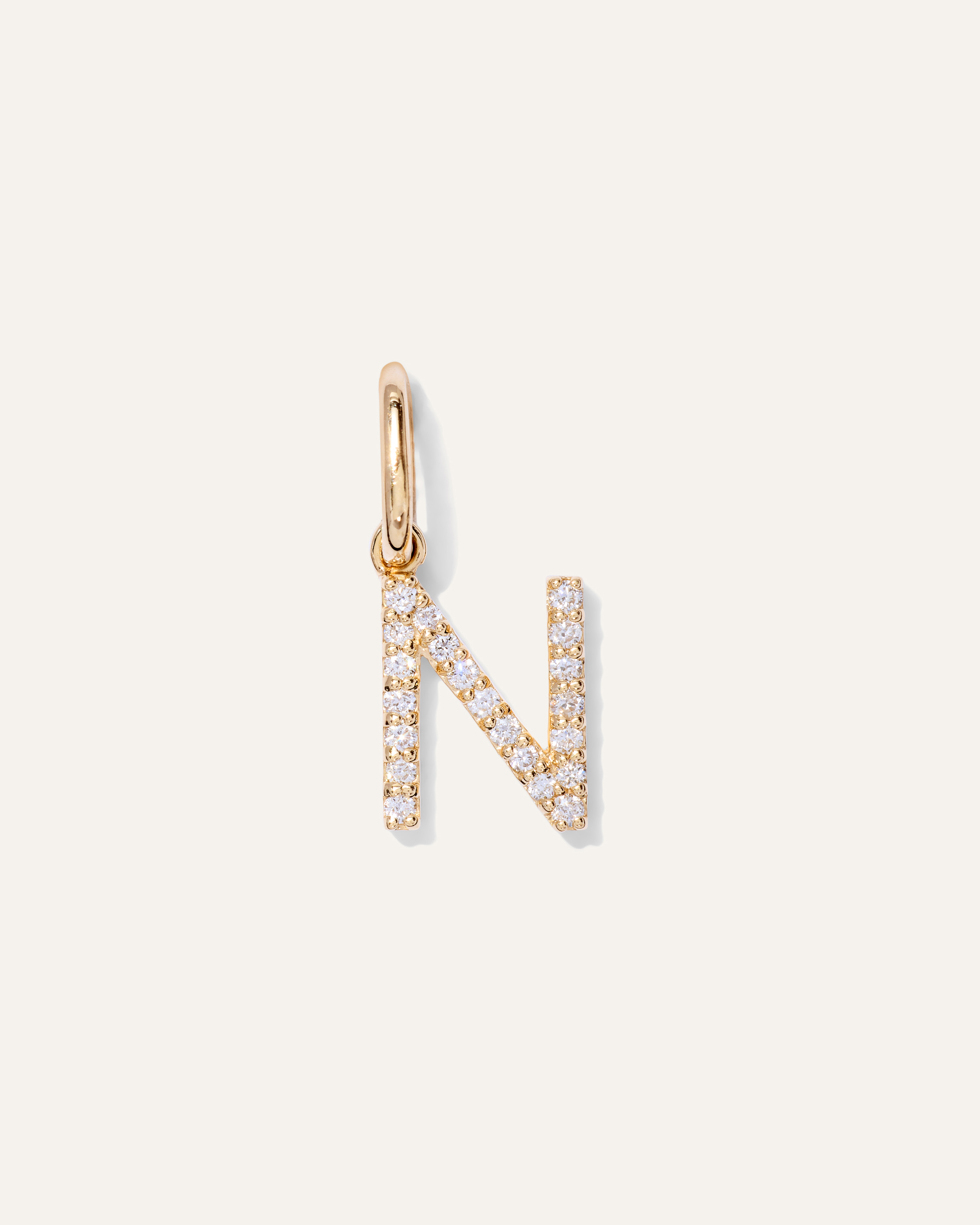 14K Gold Diamond Letter Charm