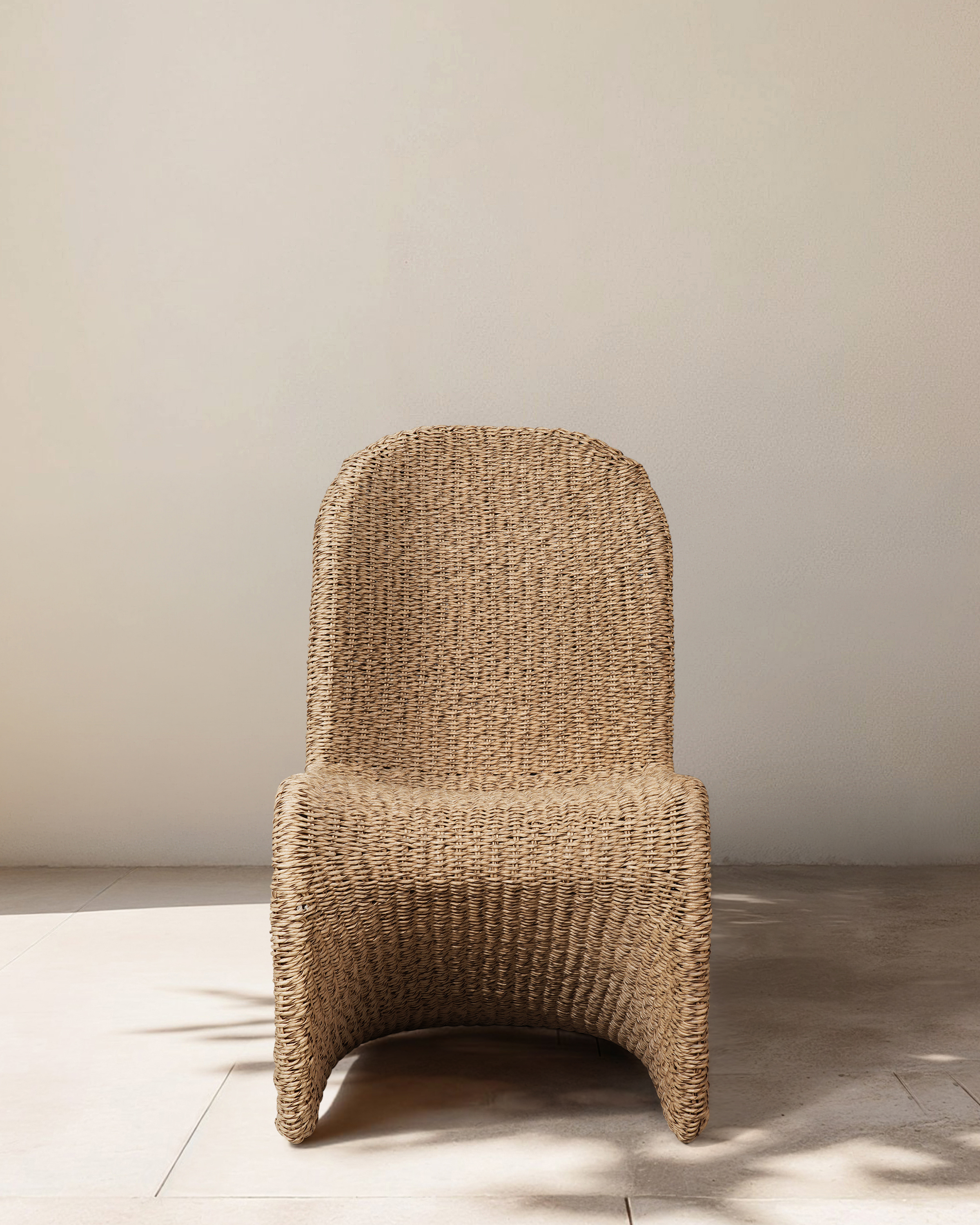 Curved All-Weather Wicker Indoor/Outdoor Dining Chair