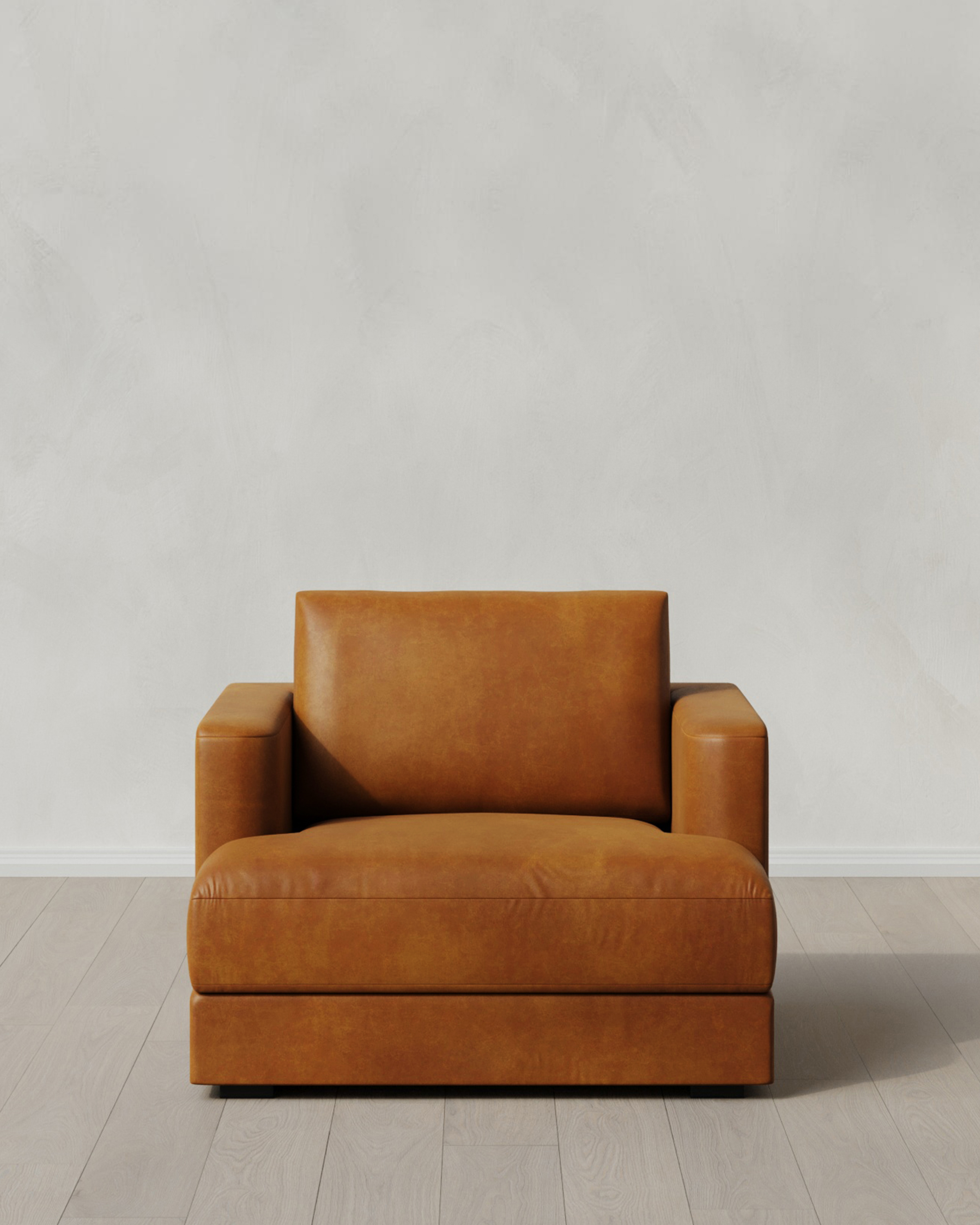 Sierra Curved Arm Accent Chair in Leather