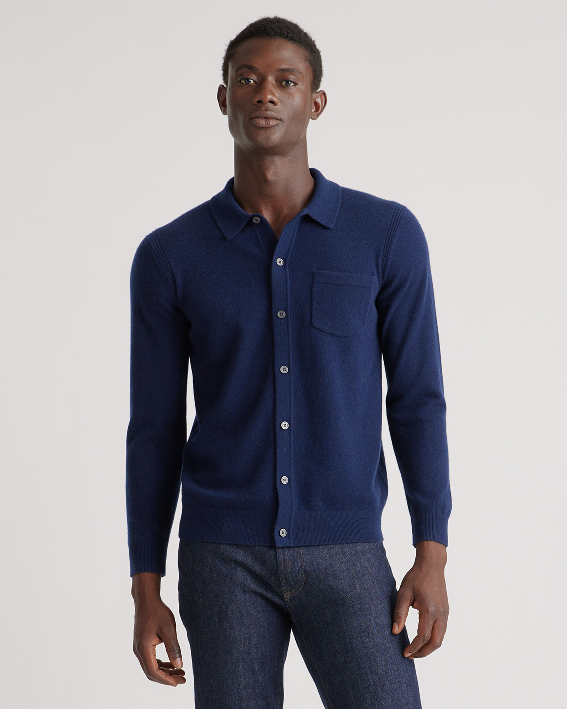 Mongolian Spring Cashmere Button Down Sweater