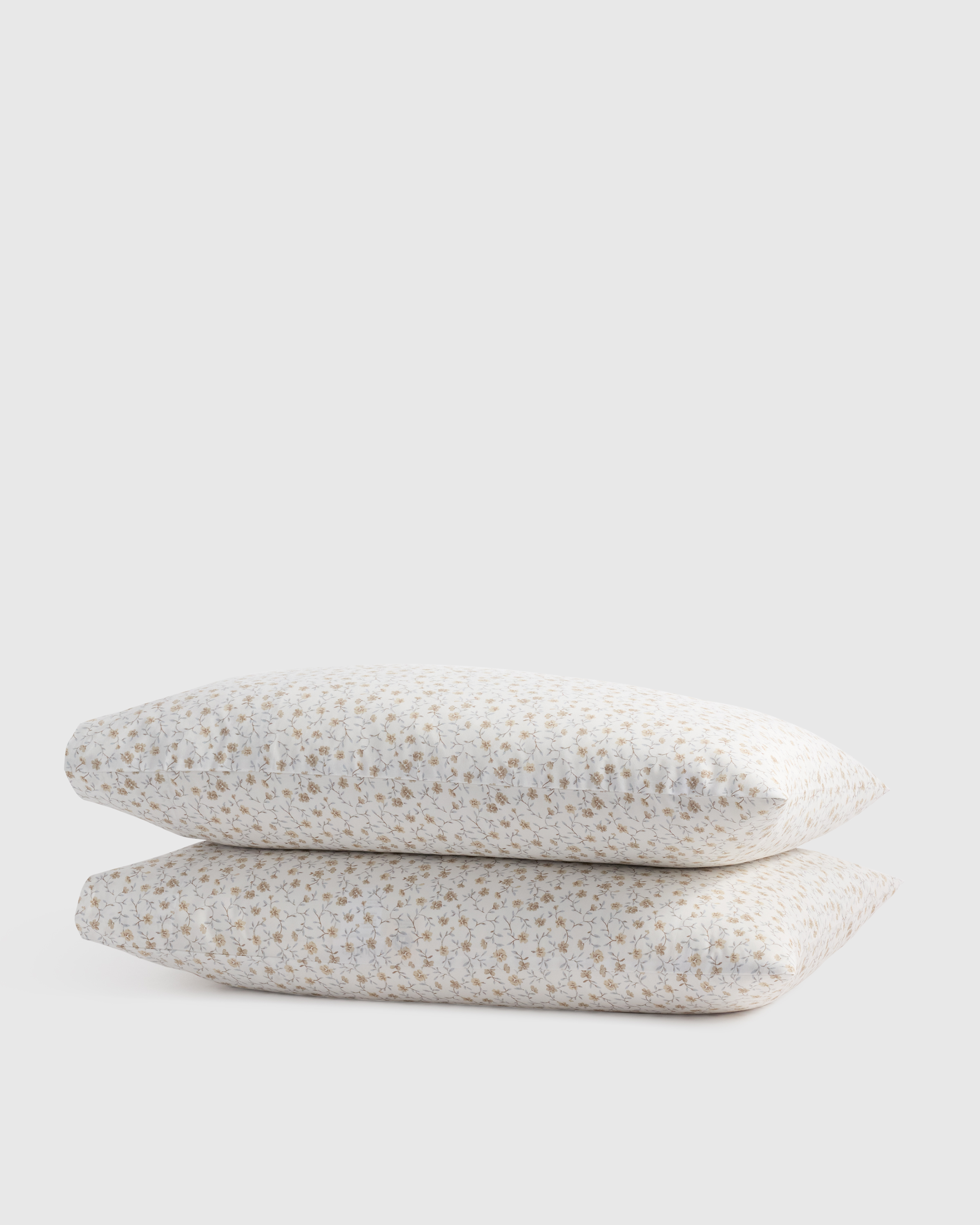 Organic Crisp Percale Floral Pillowcase Set