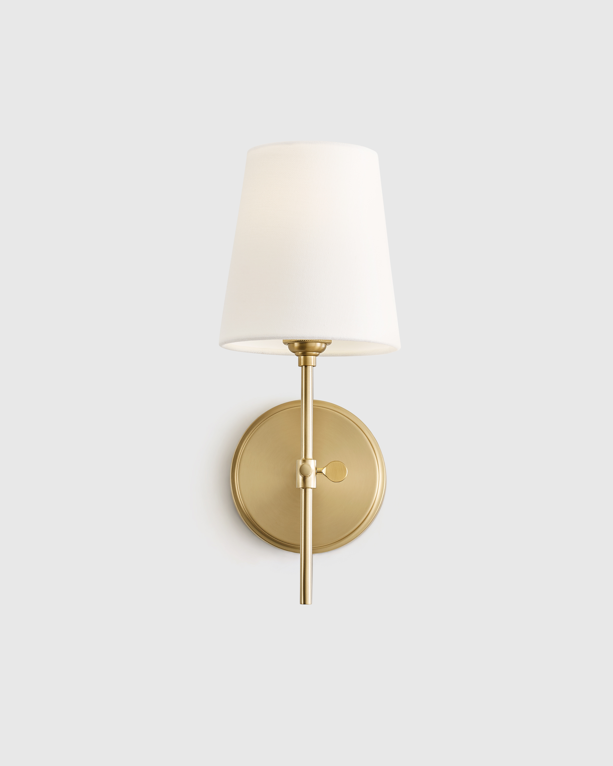 Linear Steel Sconce with Linen Shade