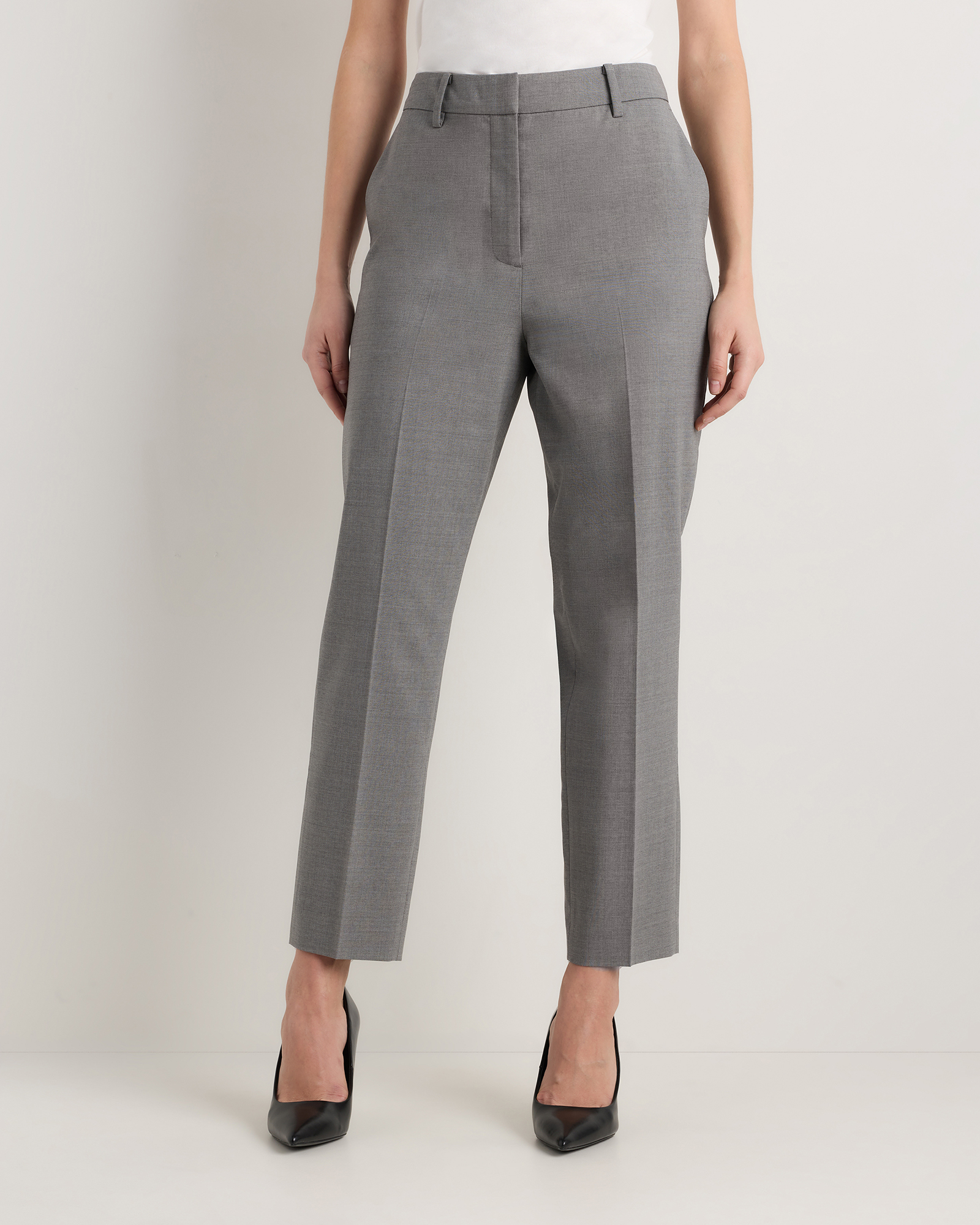 Italian Wool Slim Leg Ankle Pants