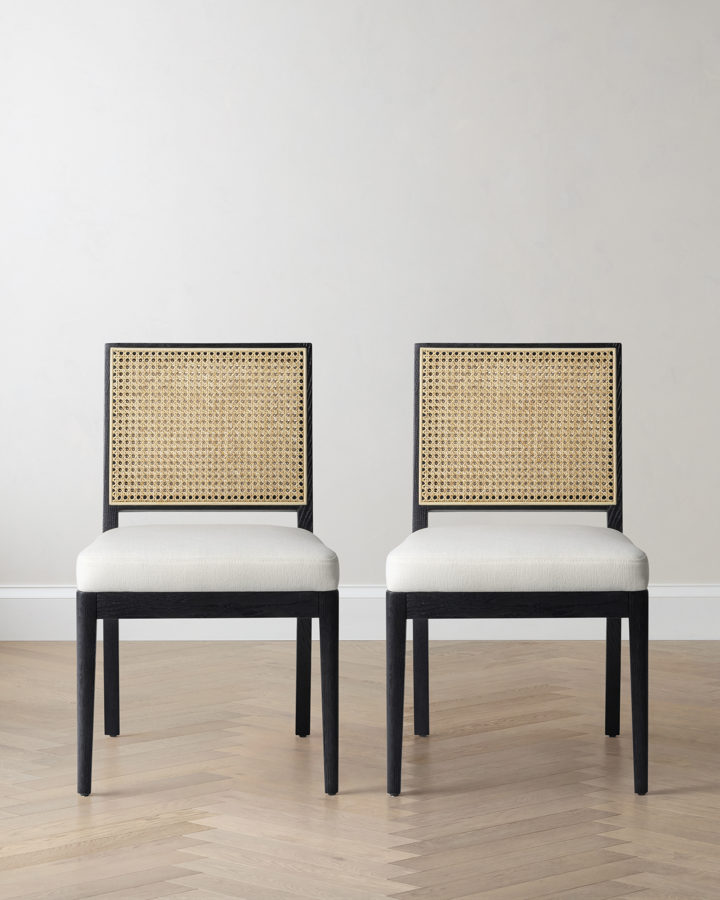 Solid Oak and Cane Dining Chair (Set of 2)