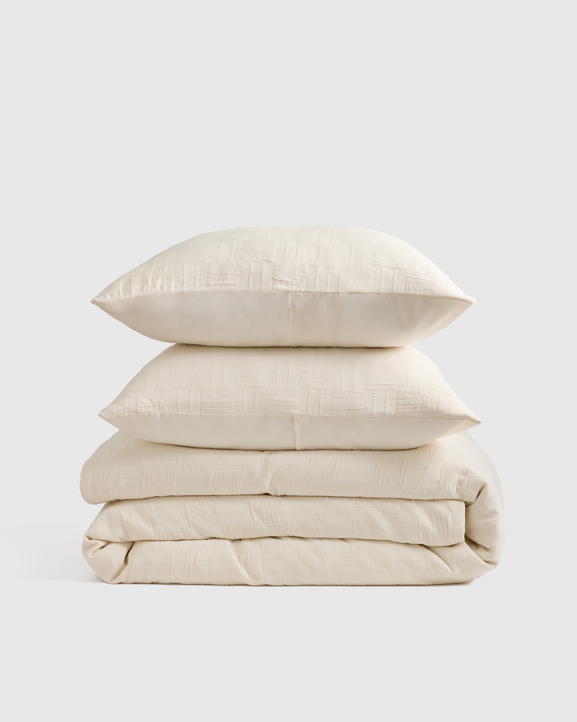 Checkered Matelasse Duvet Cover Set