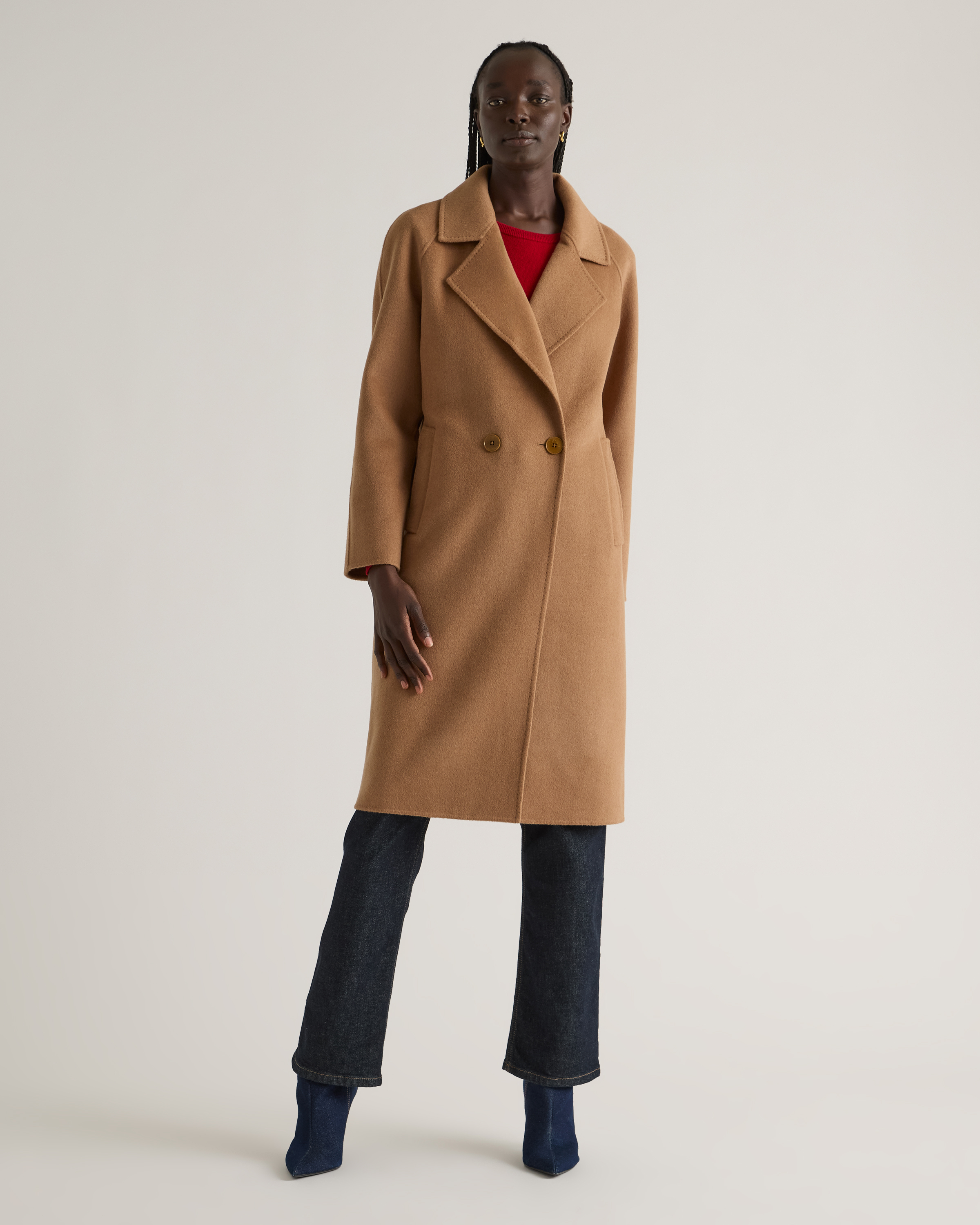 Double-Faced Merino Wool Notched Lapel Coat