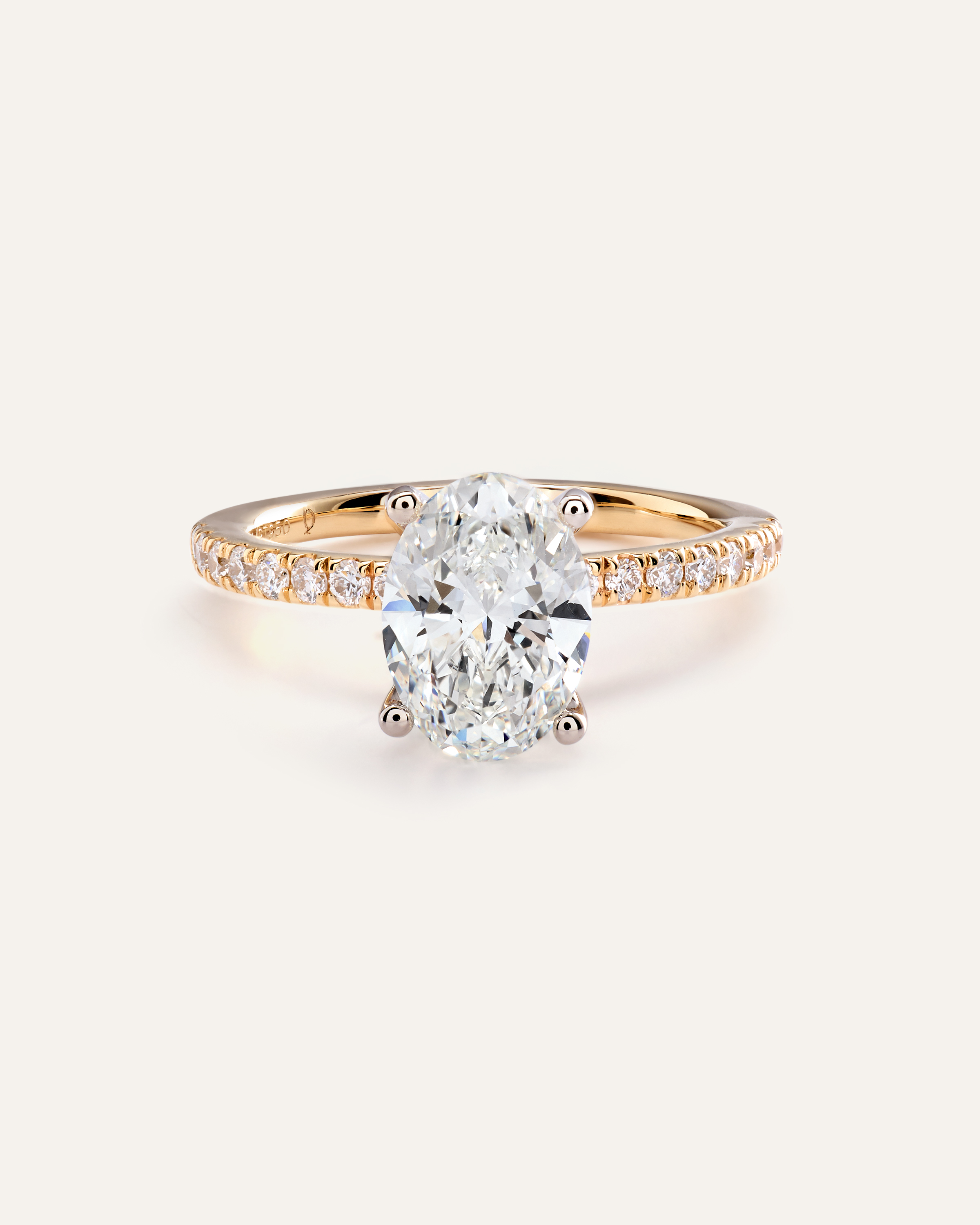 Lab Grown Diamond Oval Petite Pave Engagement Ring - 2.5ct