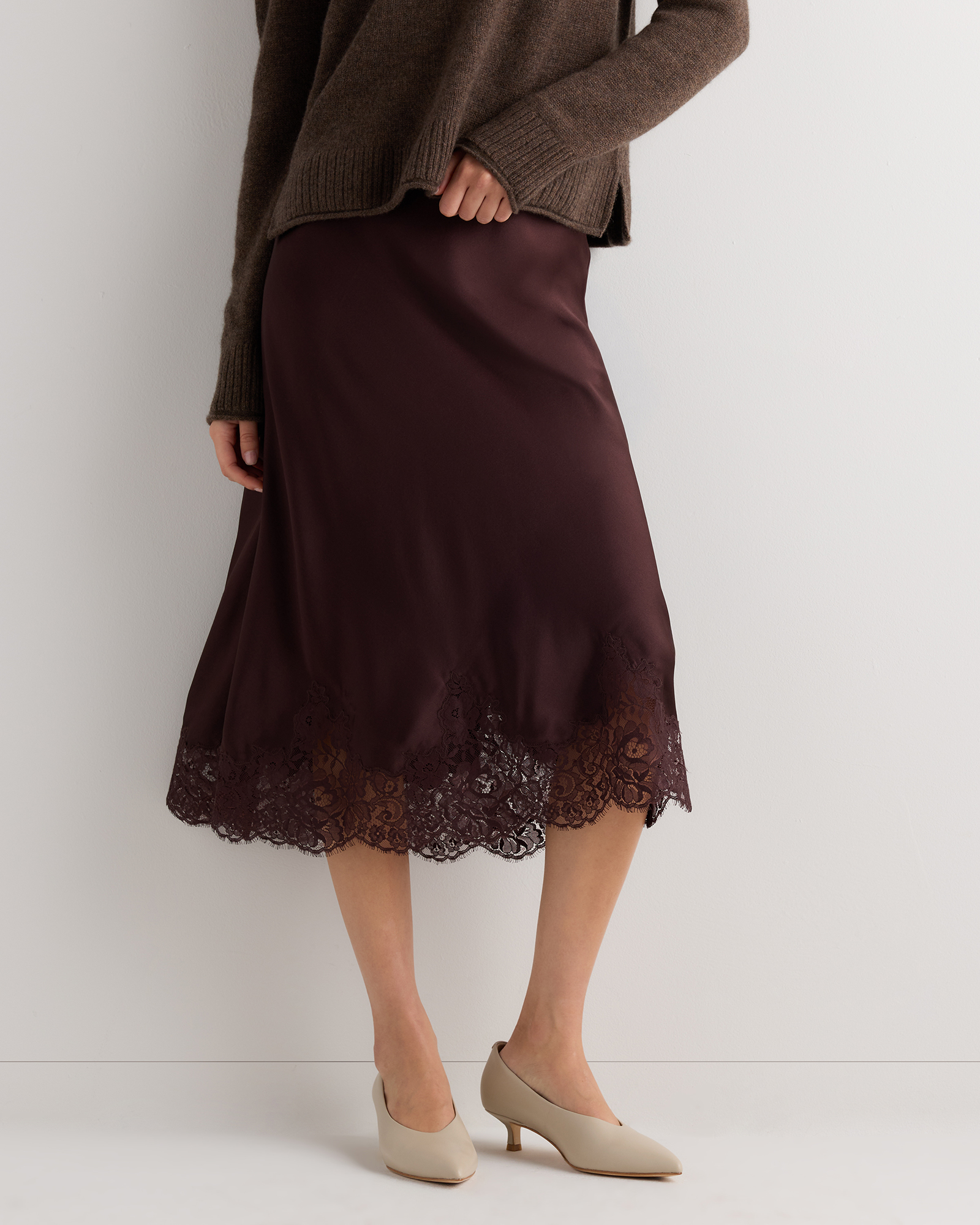 100% Washable Silk Lace Skirt