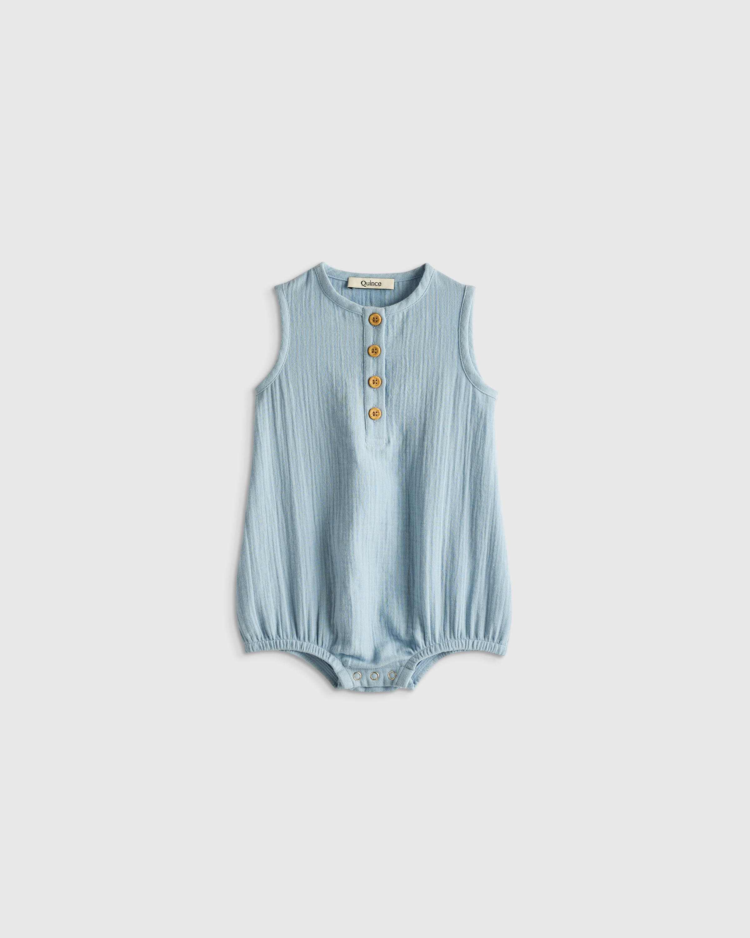100% Organic Cotton Gauze Bubble Romper