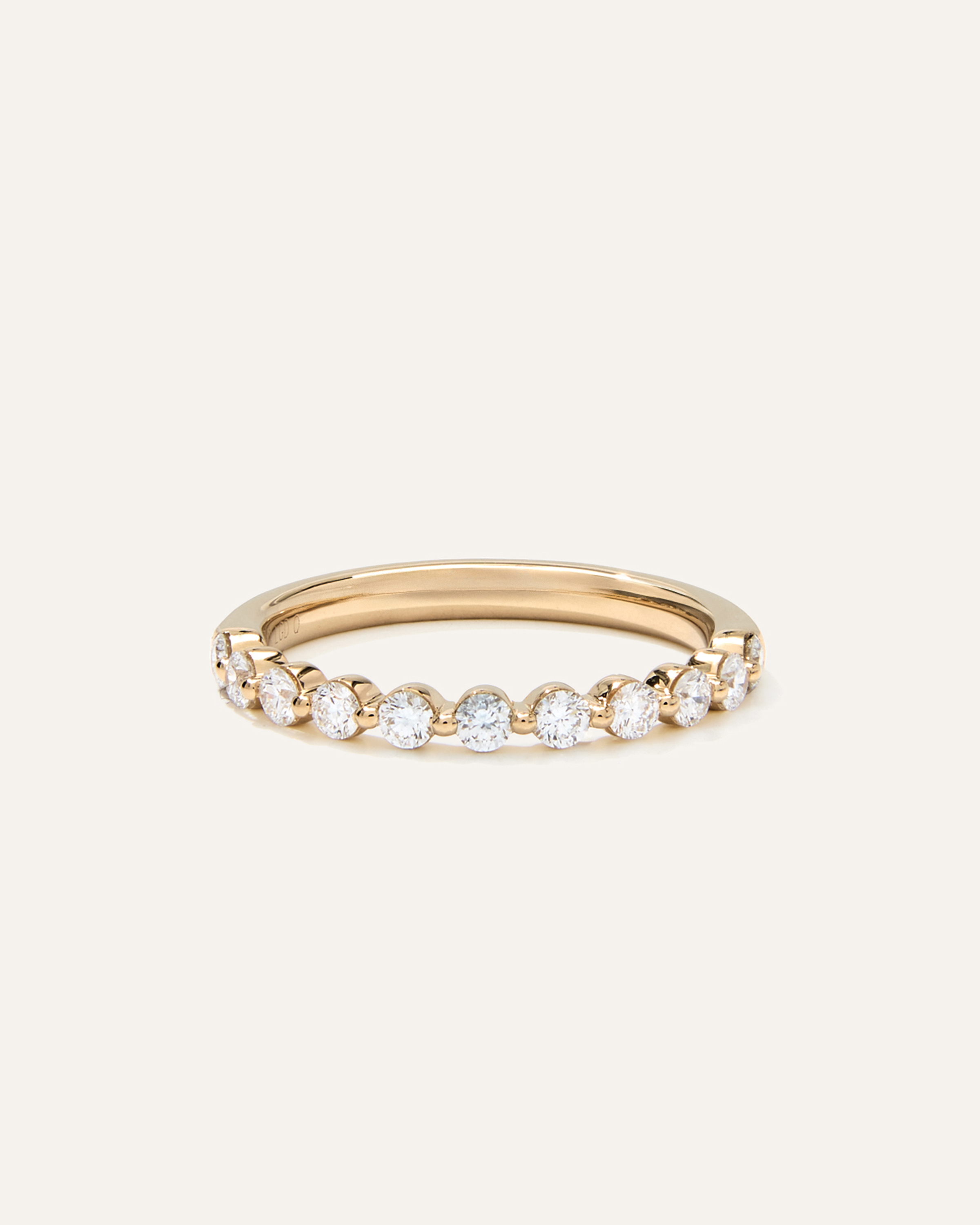 Lab Grown Diamond Single Shared Prong Halfway Band