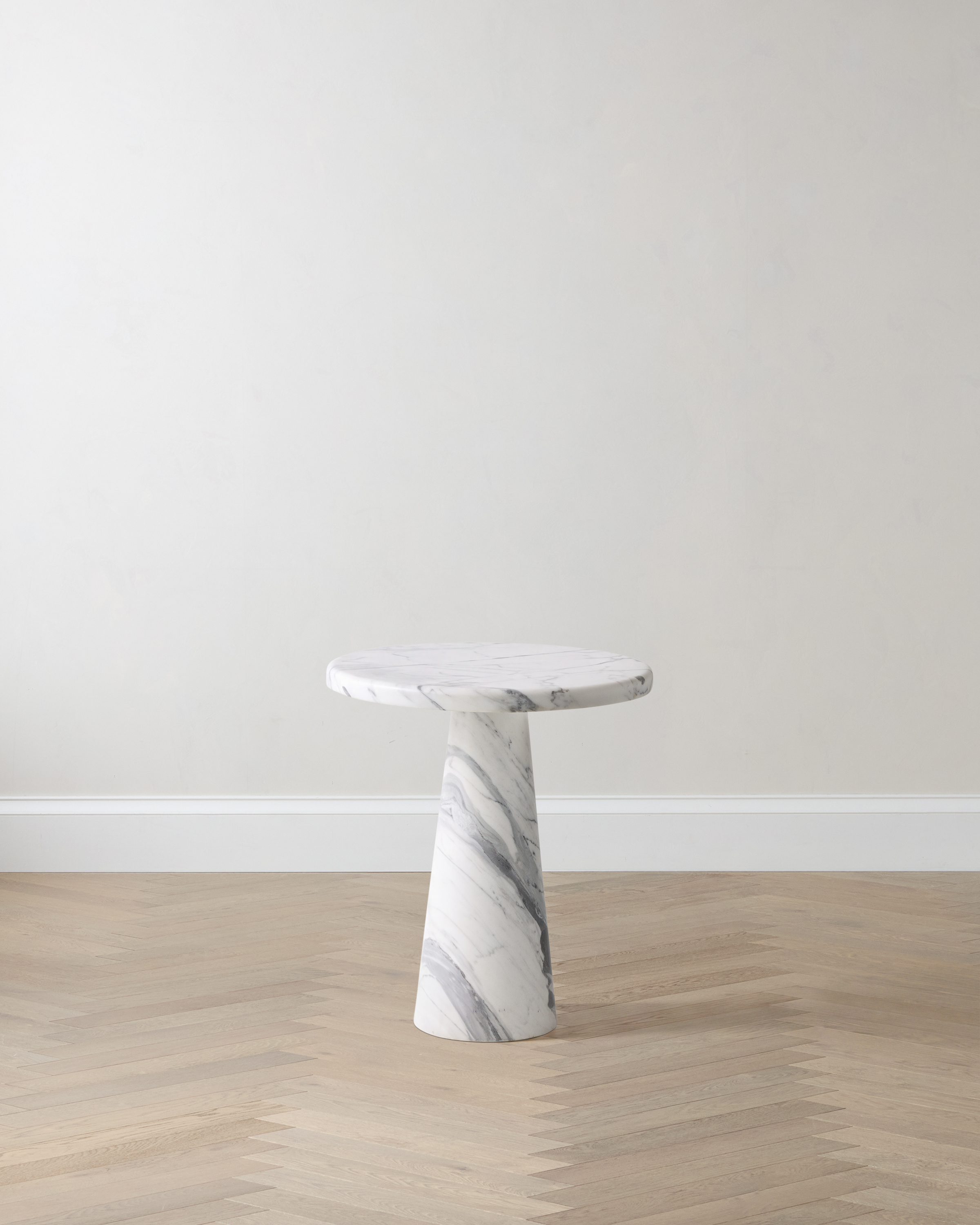 Italian Marble Pedestal End Table