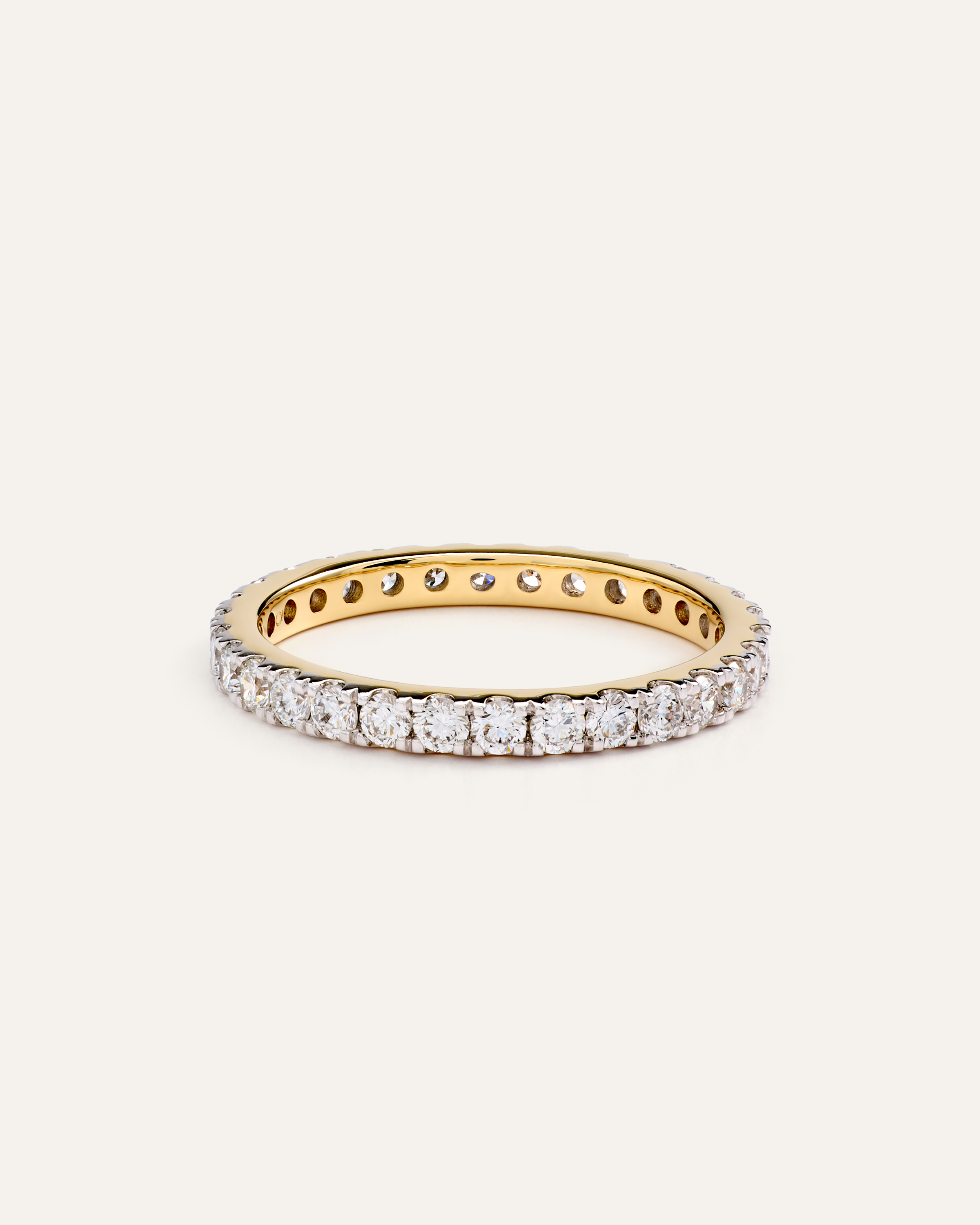 14K Gold Lab Grown Diamond Pave Eternity Band - 1ctw