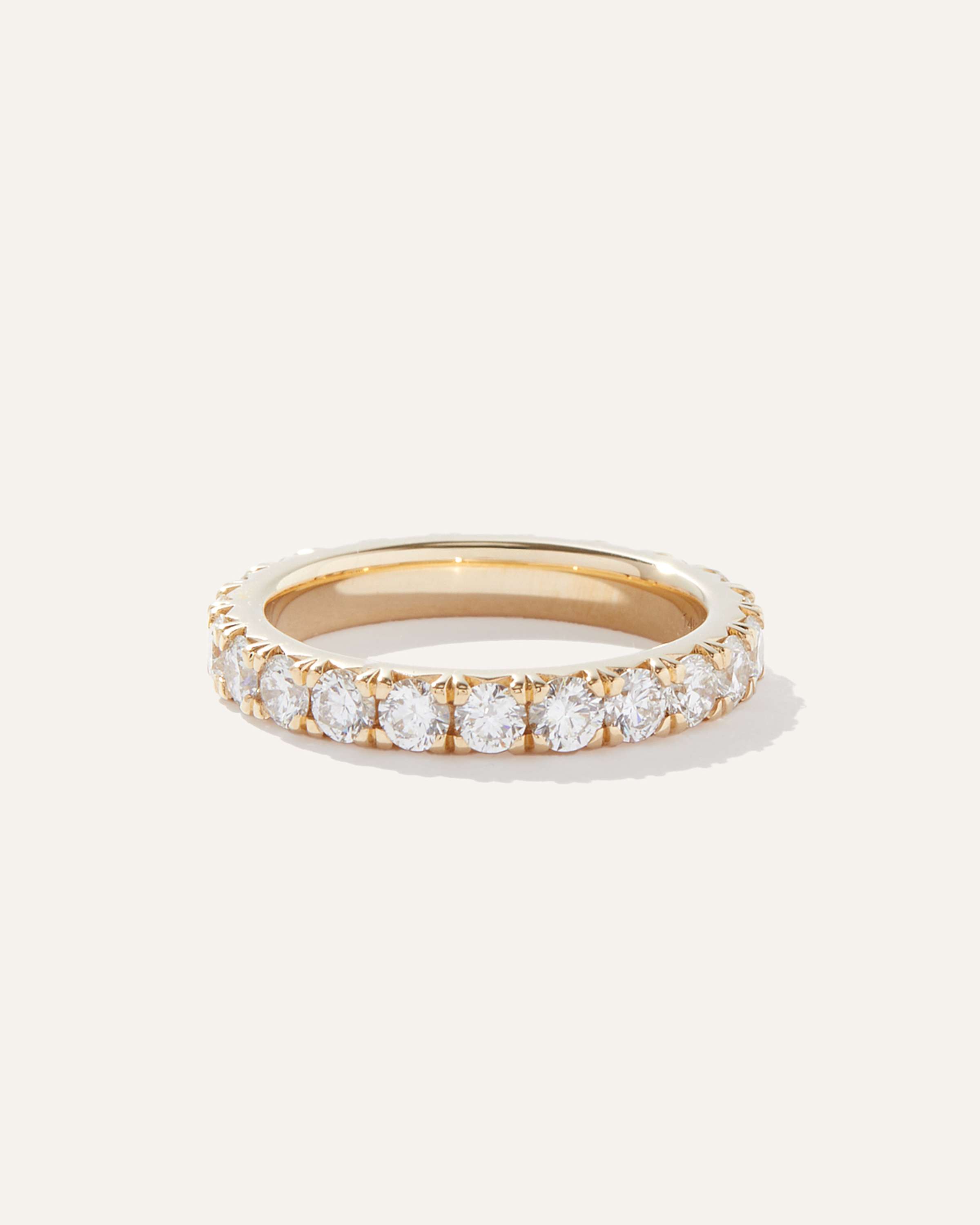 14K Gold Lab Grown Diamond French Pave Eternity Band