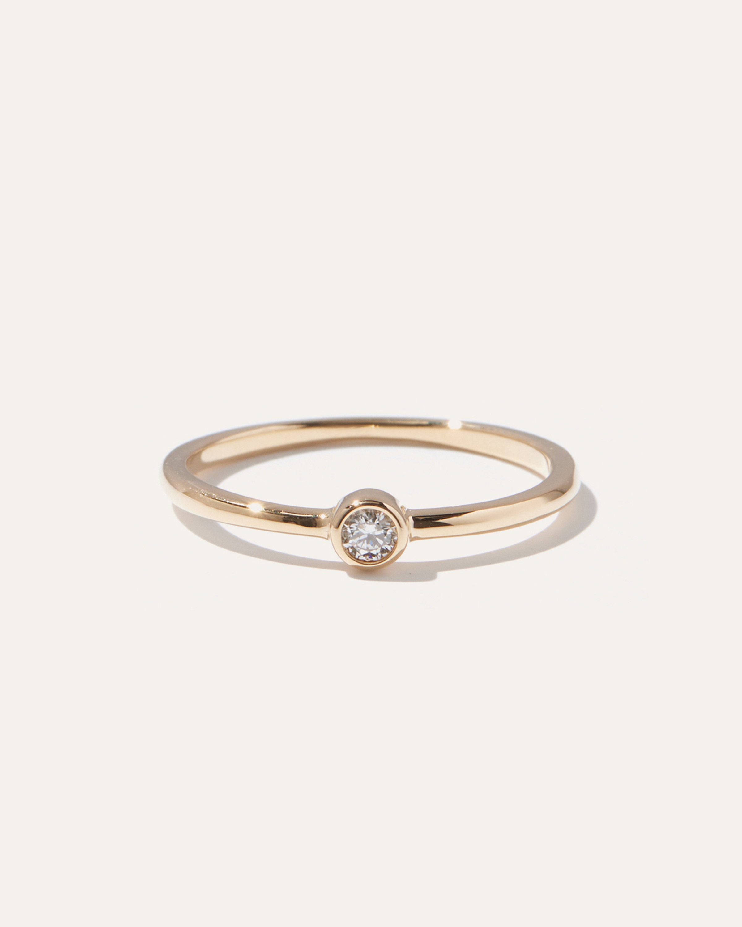 14K Gold Solo Diamond Bezel Ring