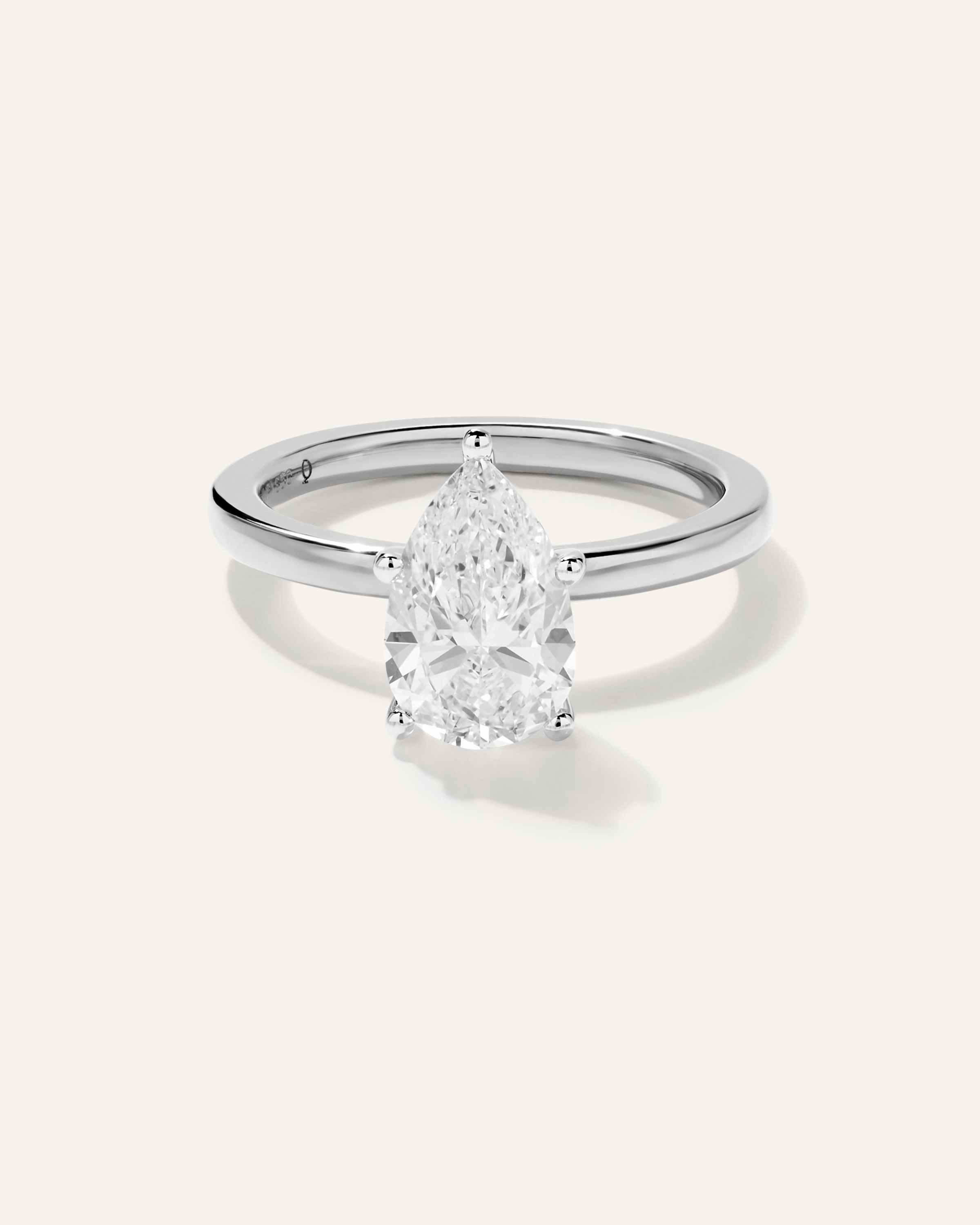 Lab Grown Diamond Pear Comfort Fit Engagement Ring - 2ct