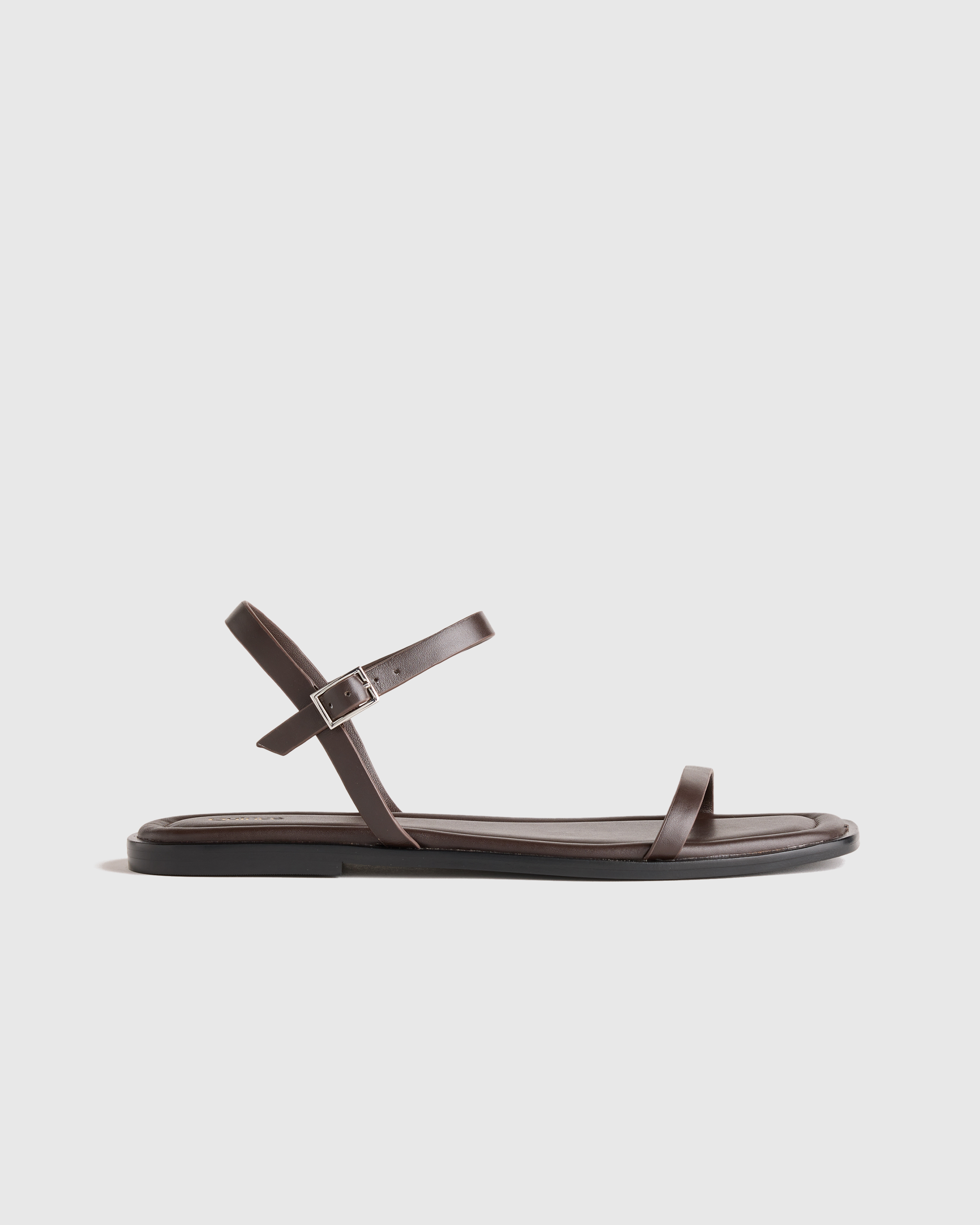 Italian Leather Ankle Strap Flat Sandal