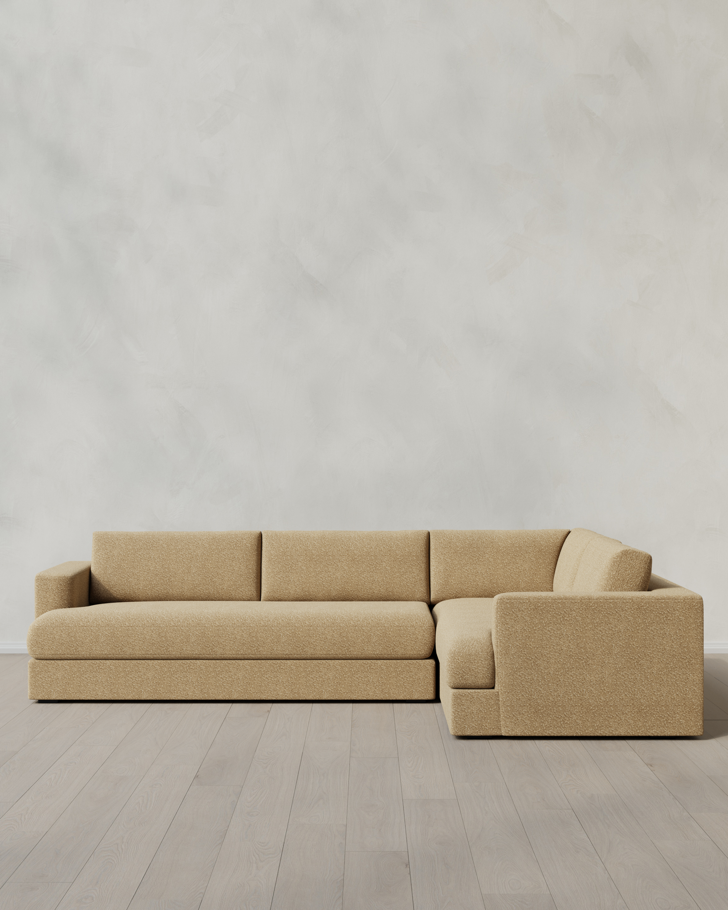 Sierra Curved Arm L Sectional in Performance Boucle