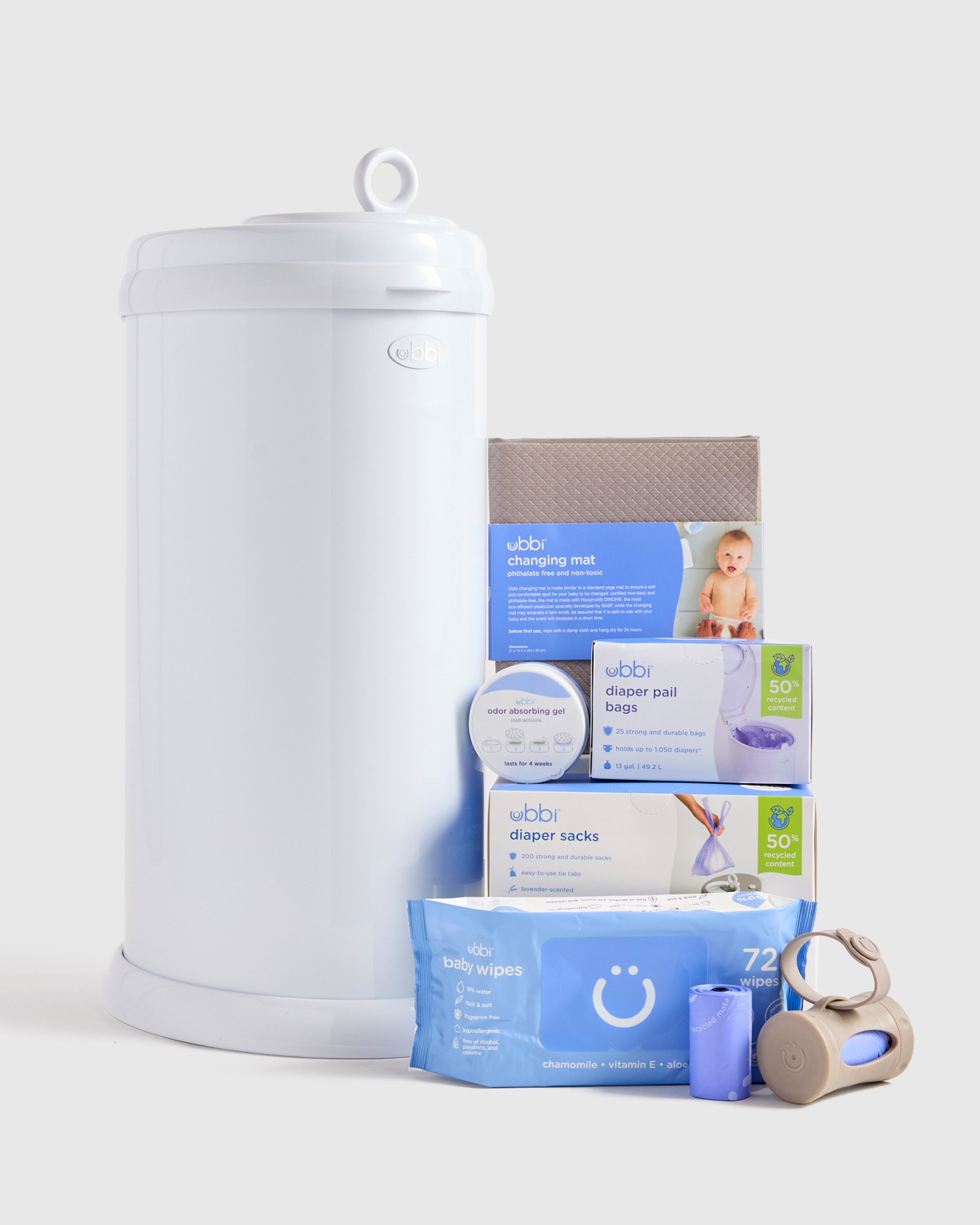 Ubbi Stainless Steel Diaper Pail Gift Set