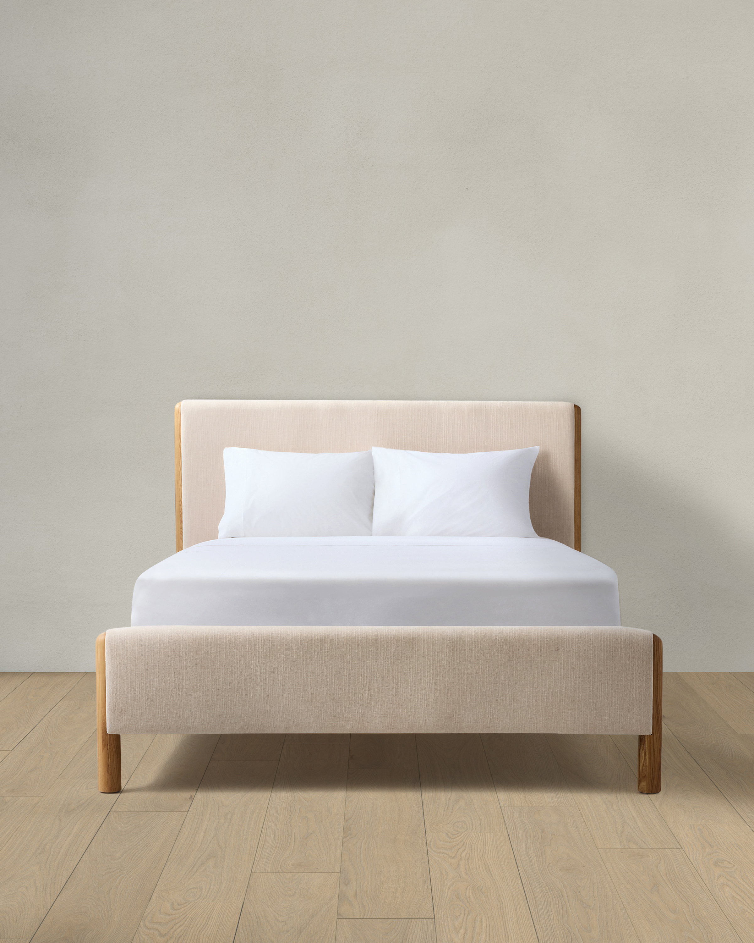 Solid Wood and Performance Fabric Bed