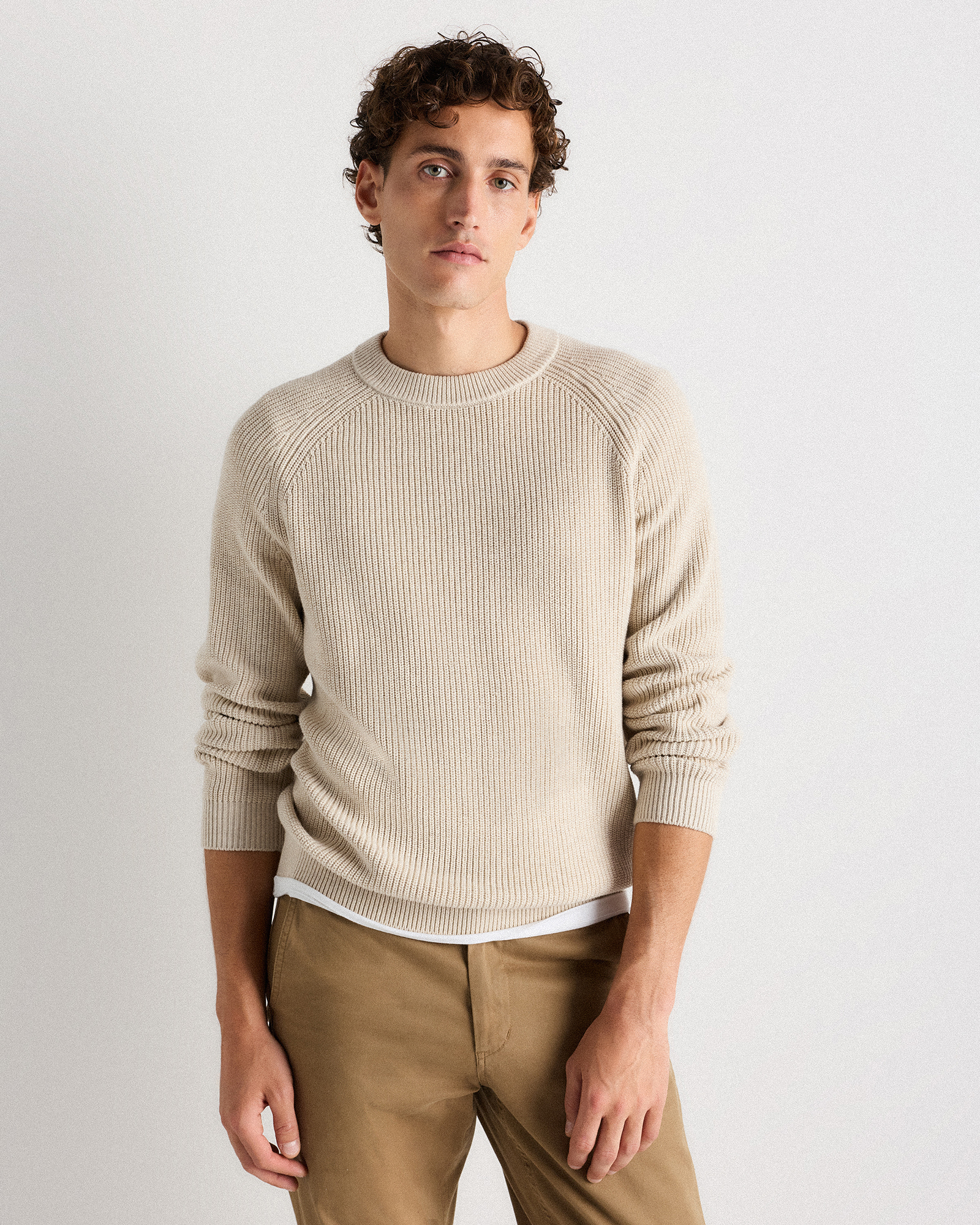 100% Organic Cotton Ribbed Crewneck Sweater