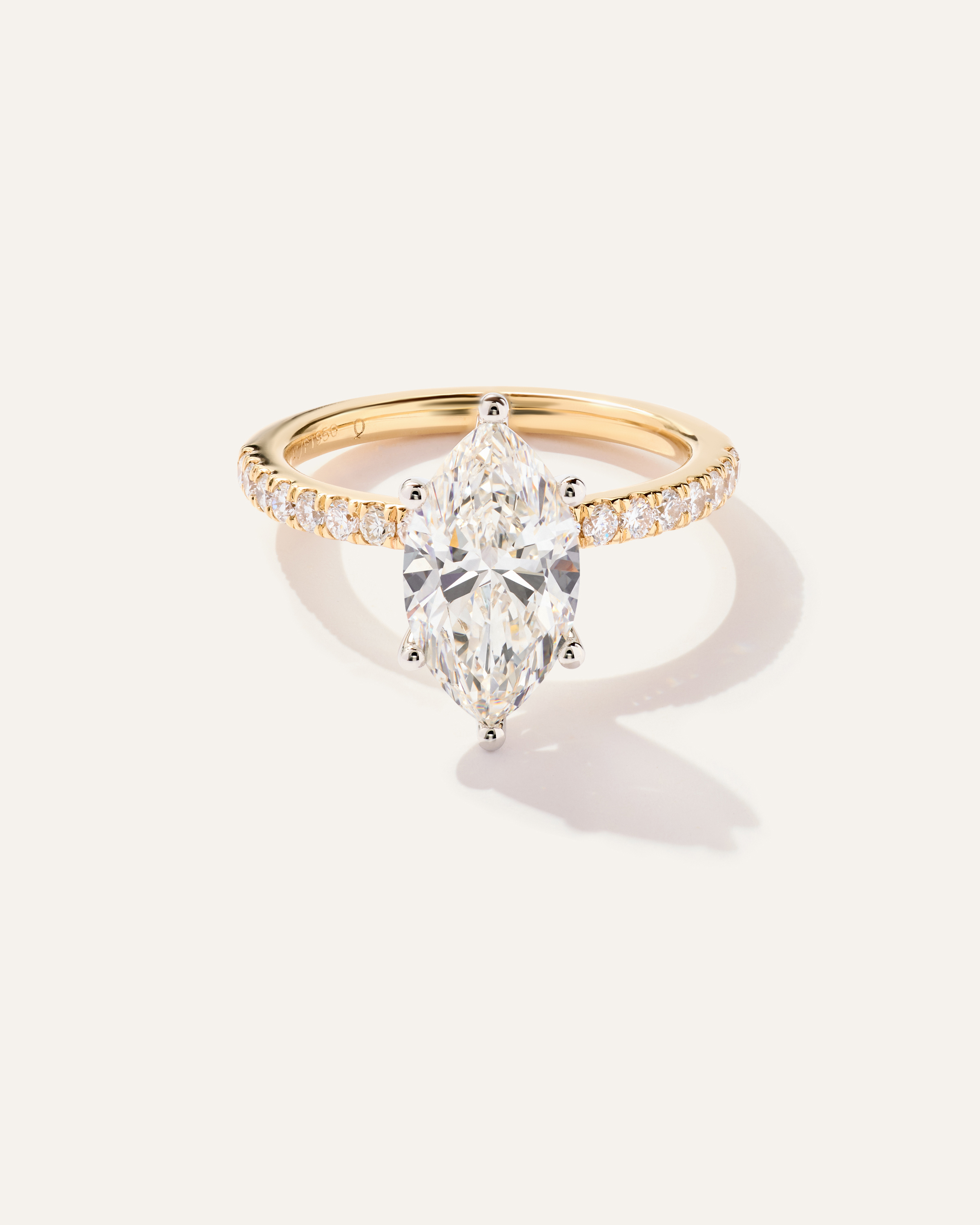 Lab Grown Diamond Marquise Petite Pave Engagement Ring - 2.5ct