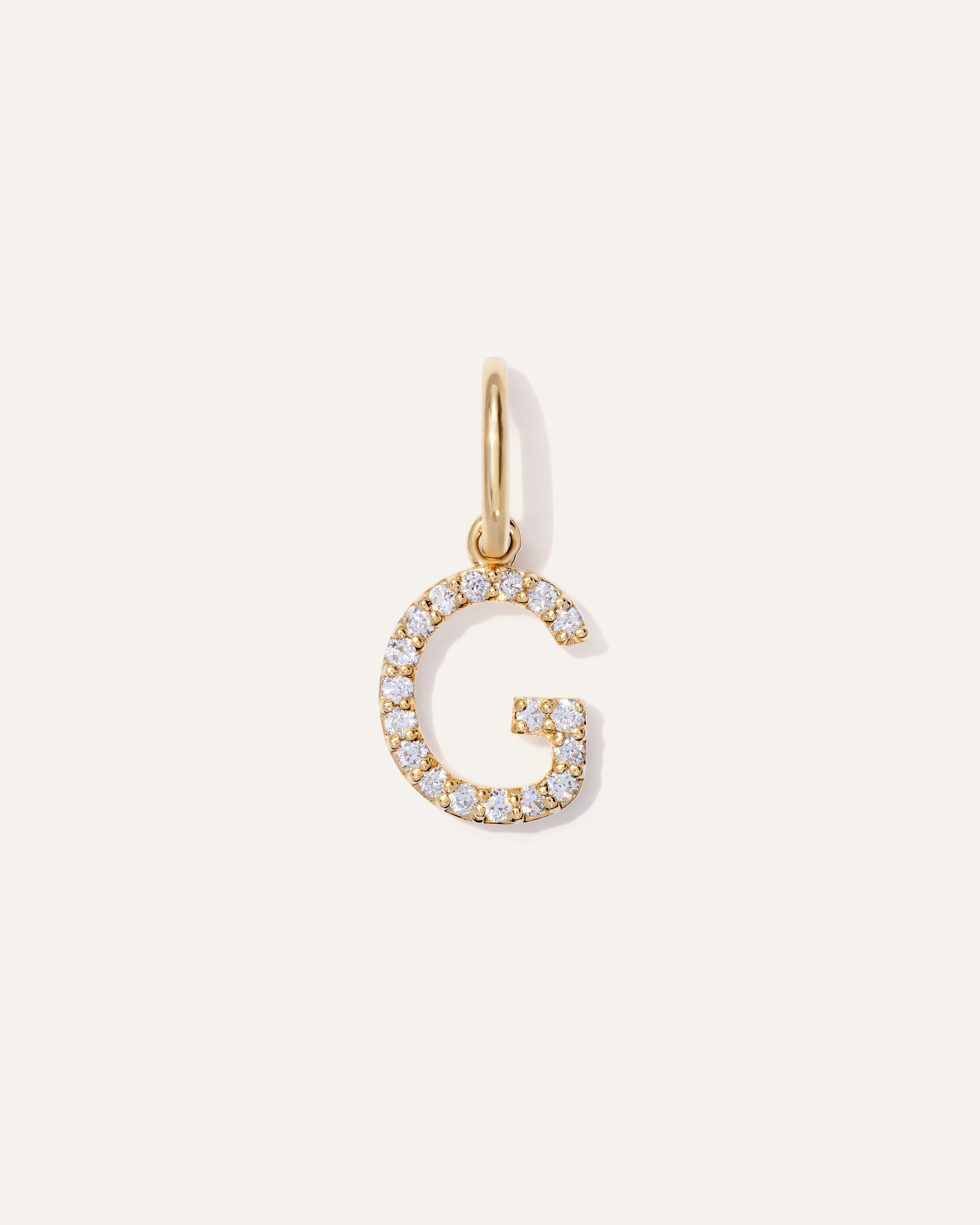 14K Gold Diamond Letter Charm