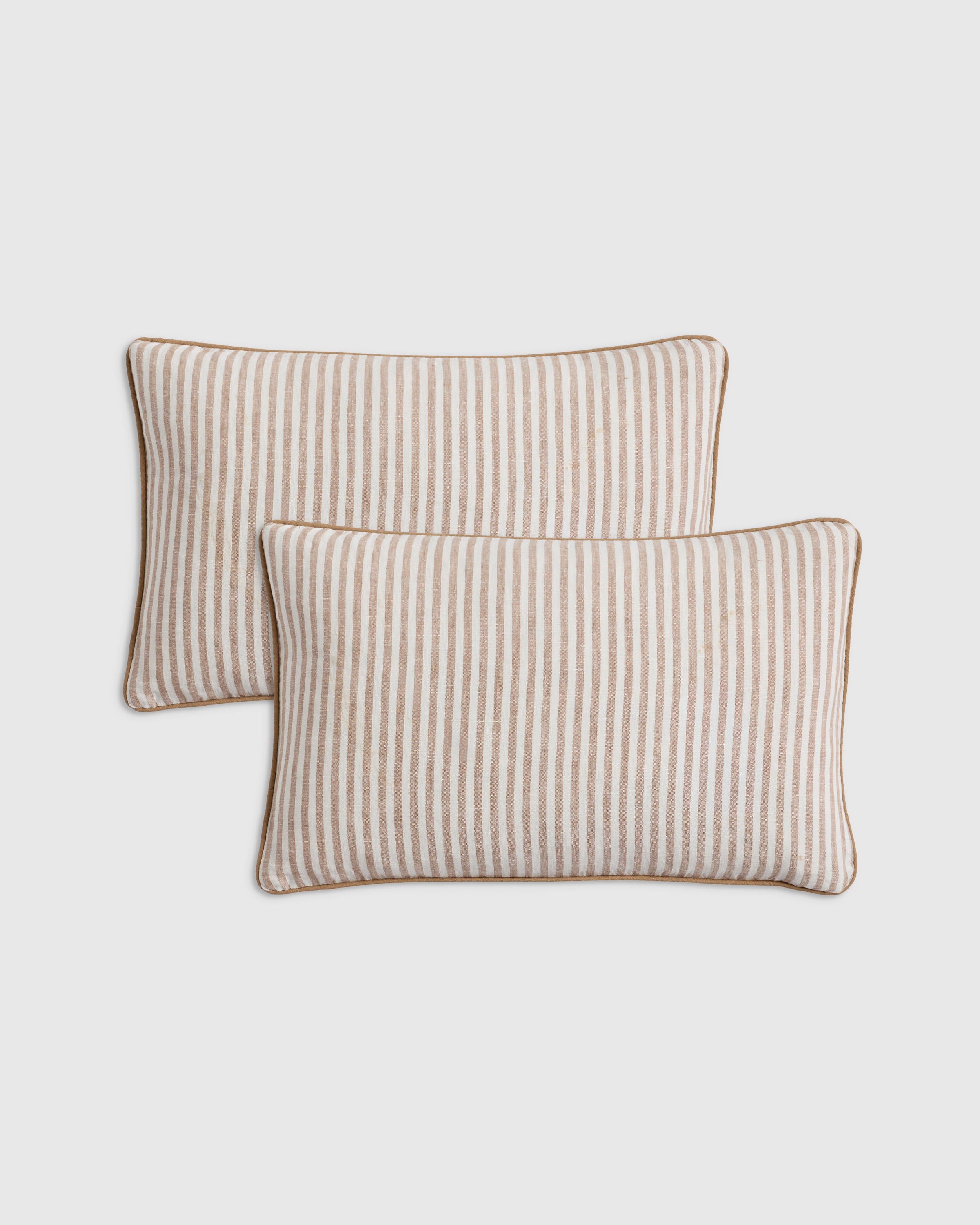 Piped Linen Stripe Pillow Cover (Set of 2)