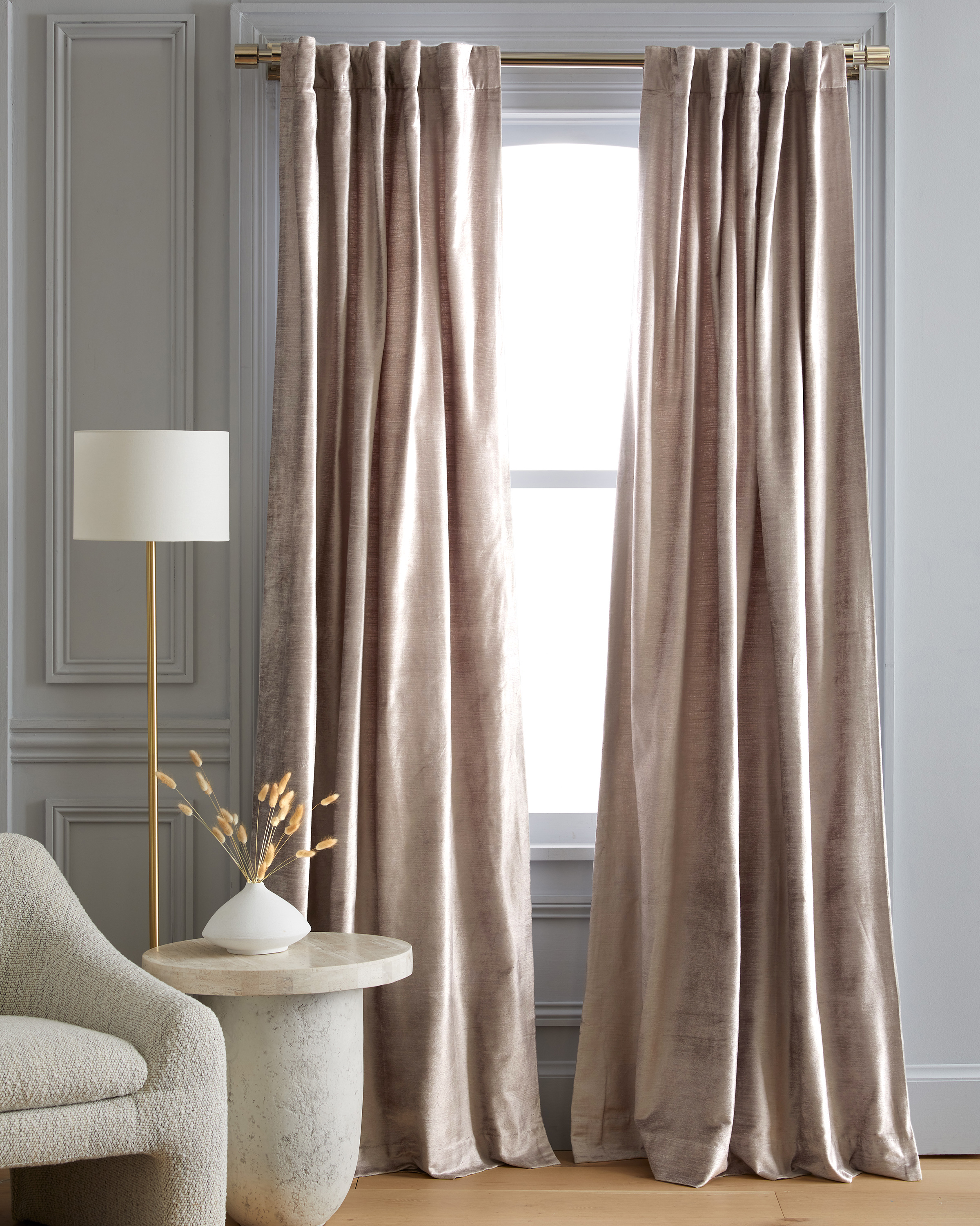 Luster Velvet Curtain - Single Panel