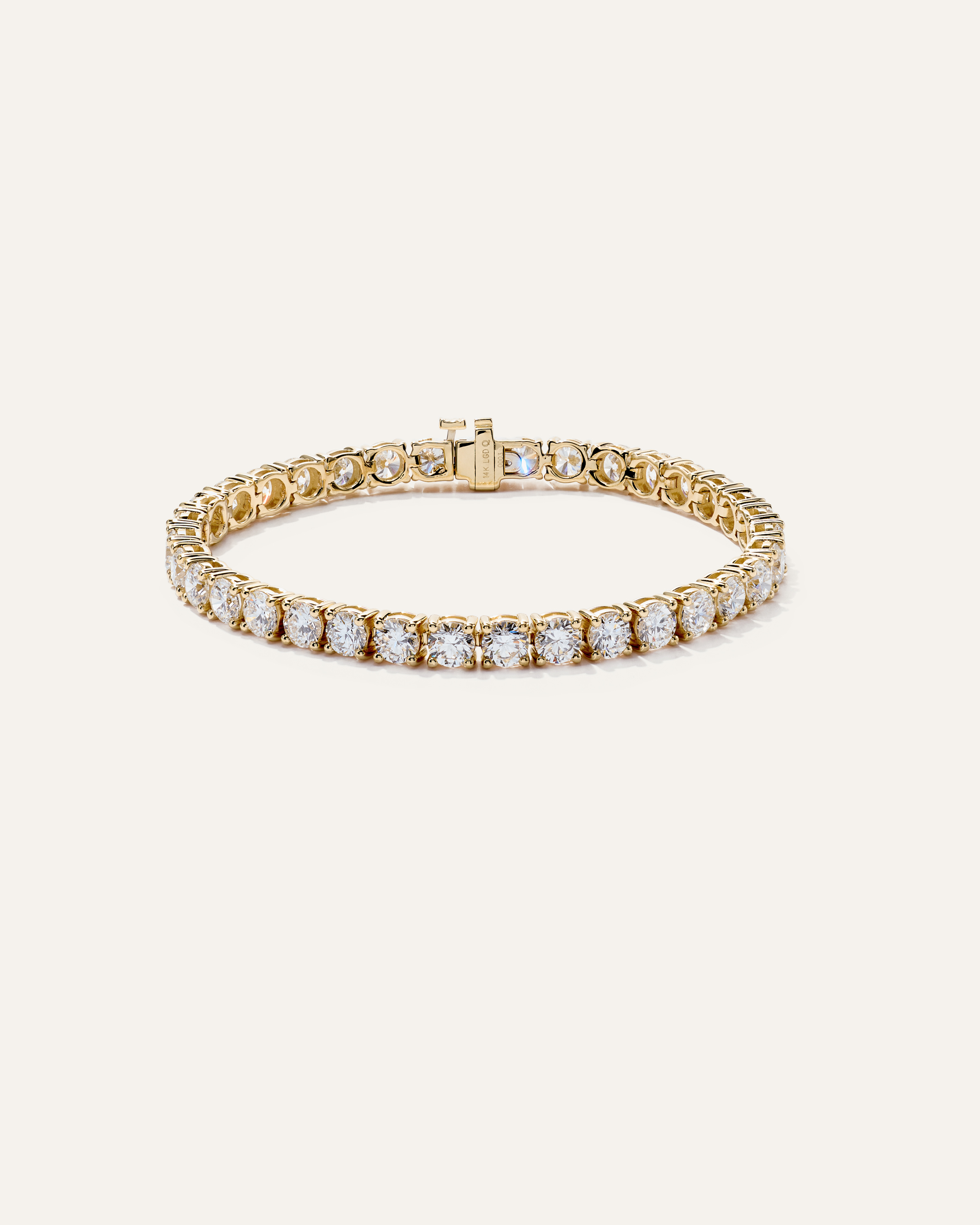 14K Gold Lab Grown Diamond Tennis Bracelet - 12ctw