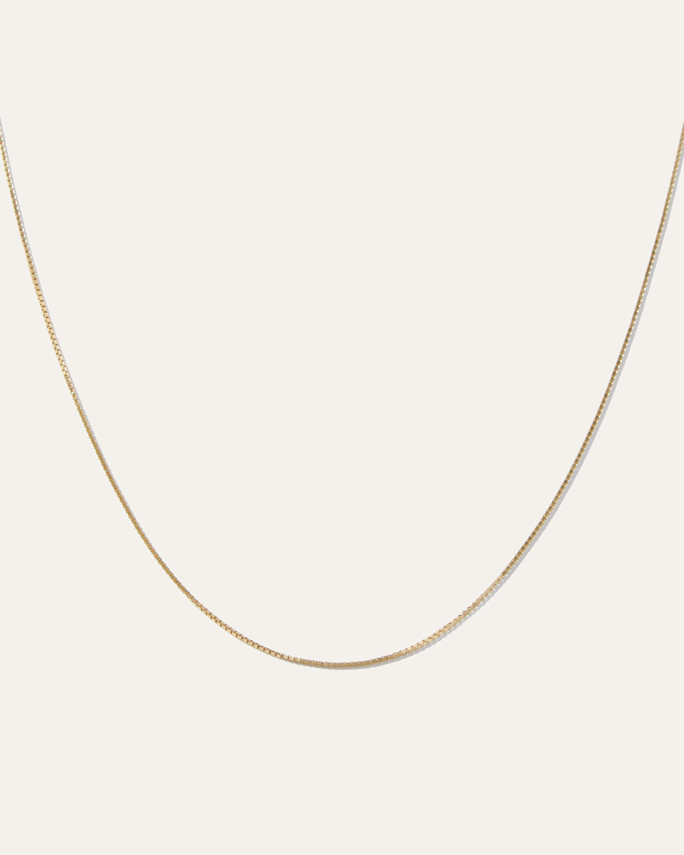 14K Gold Petite Box Chain Necklace