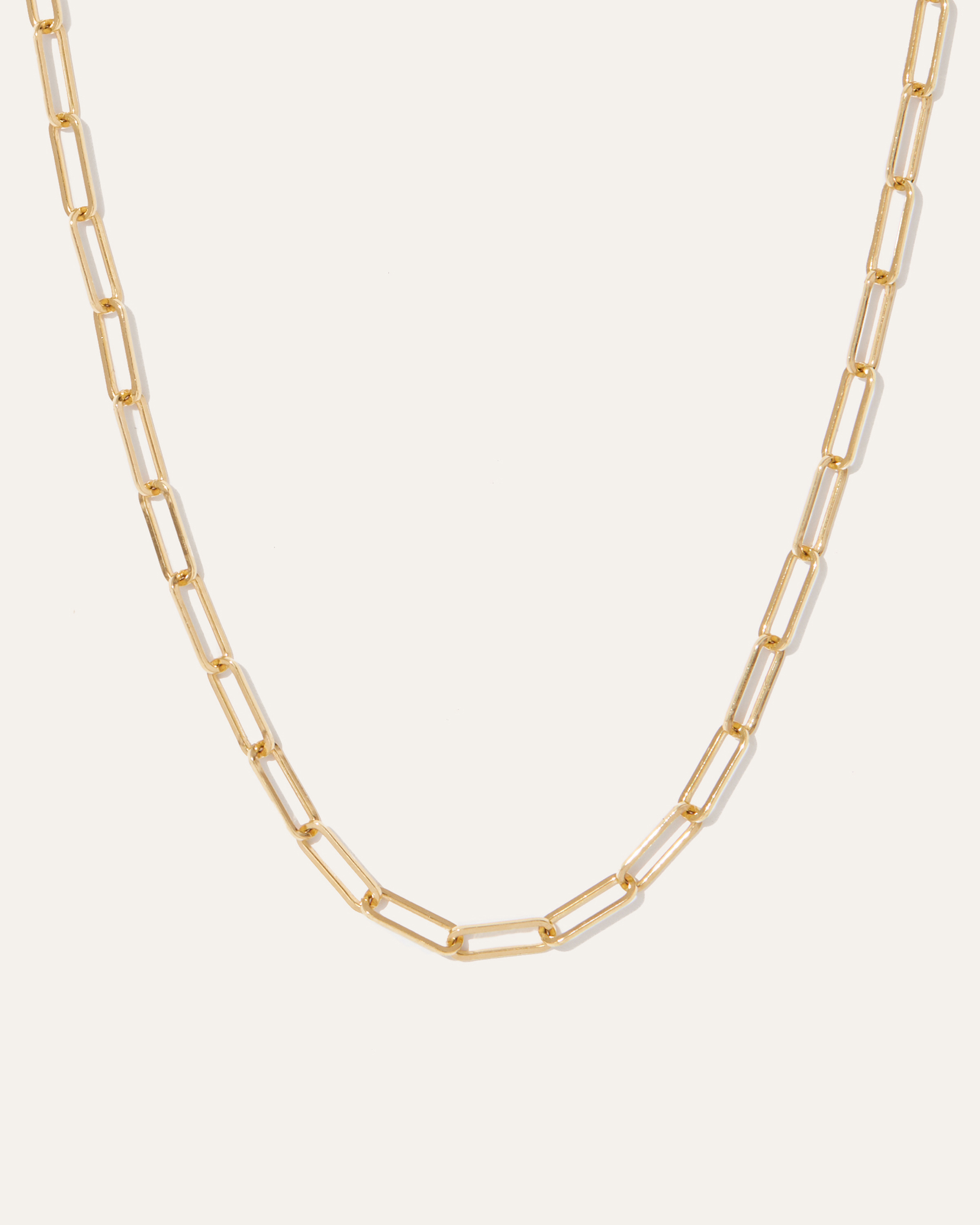 14k Gold Long Chain Link Necklace