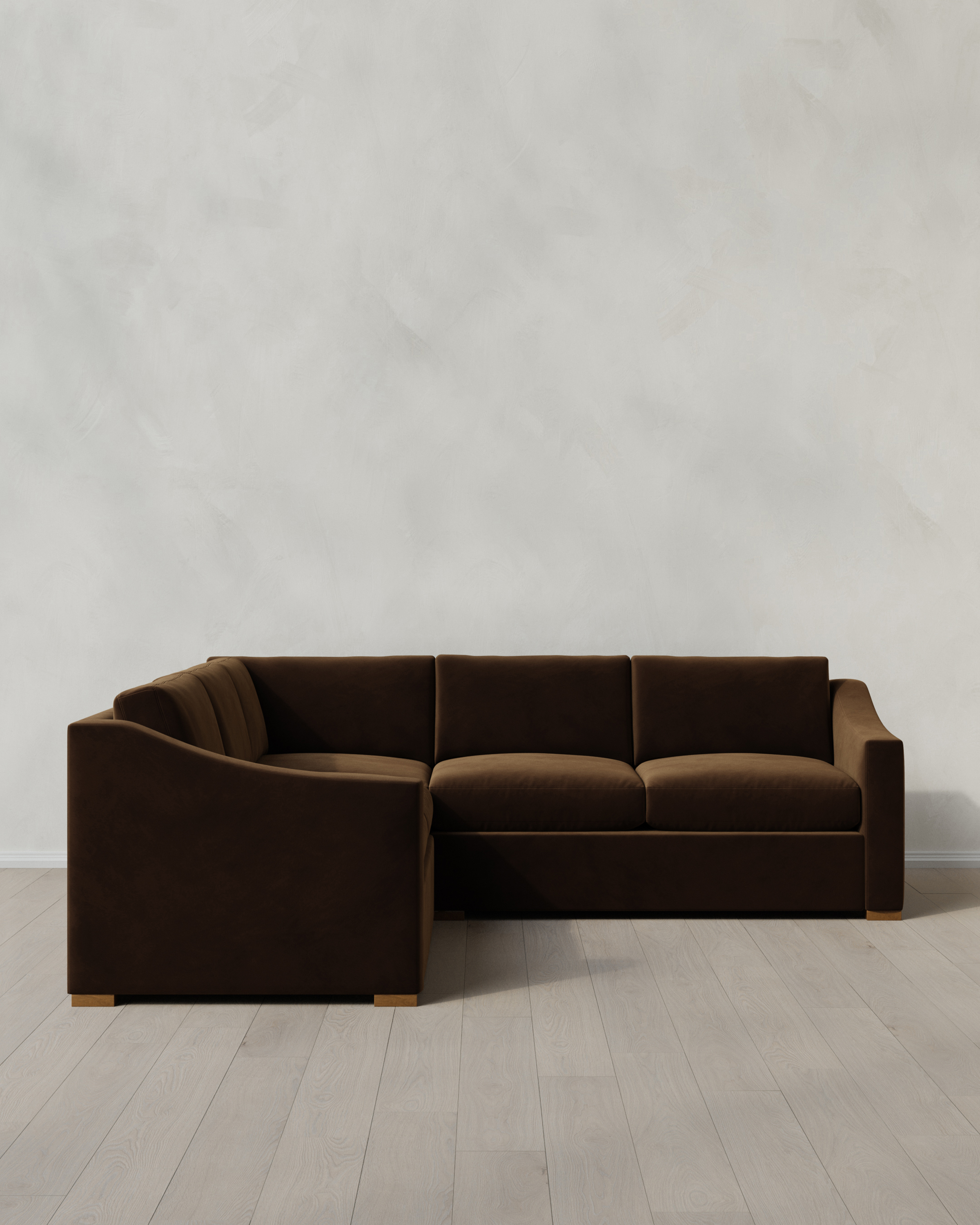 Hollis Slope Arm L Sectional in Performance Velvet