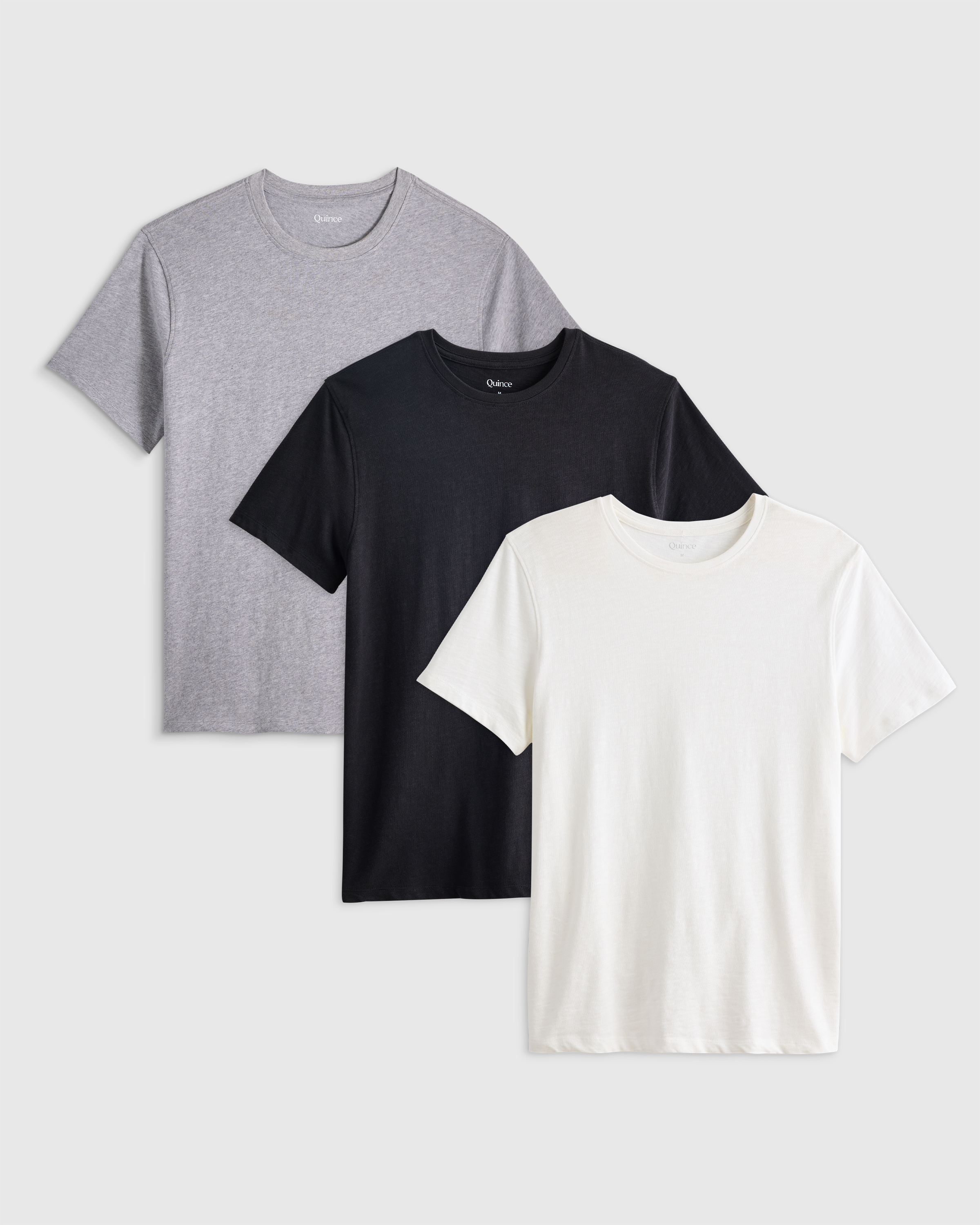 100% Organic Cotton Slub Crewneck Tee 3 Pack Bundle