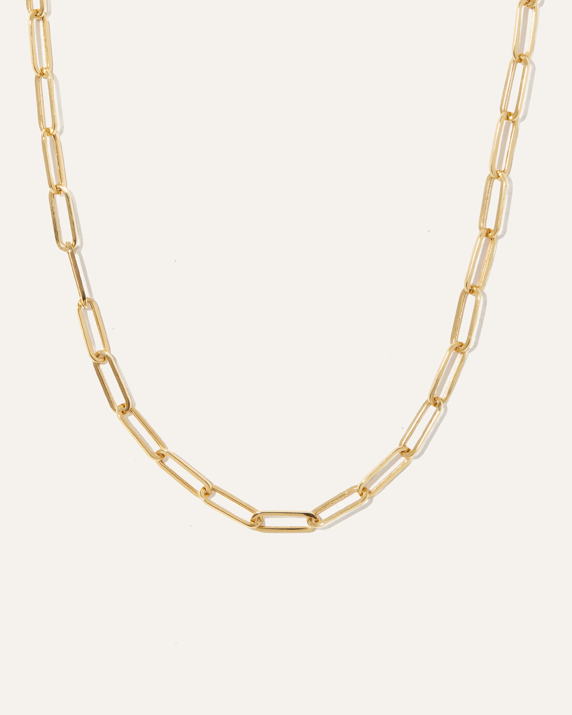 14K Gold Paperclip Chain Necklace - 4.4mm