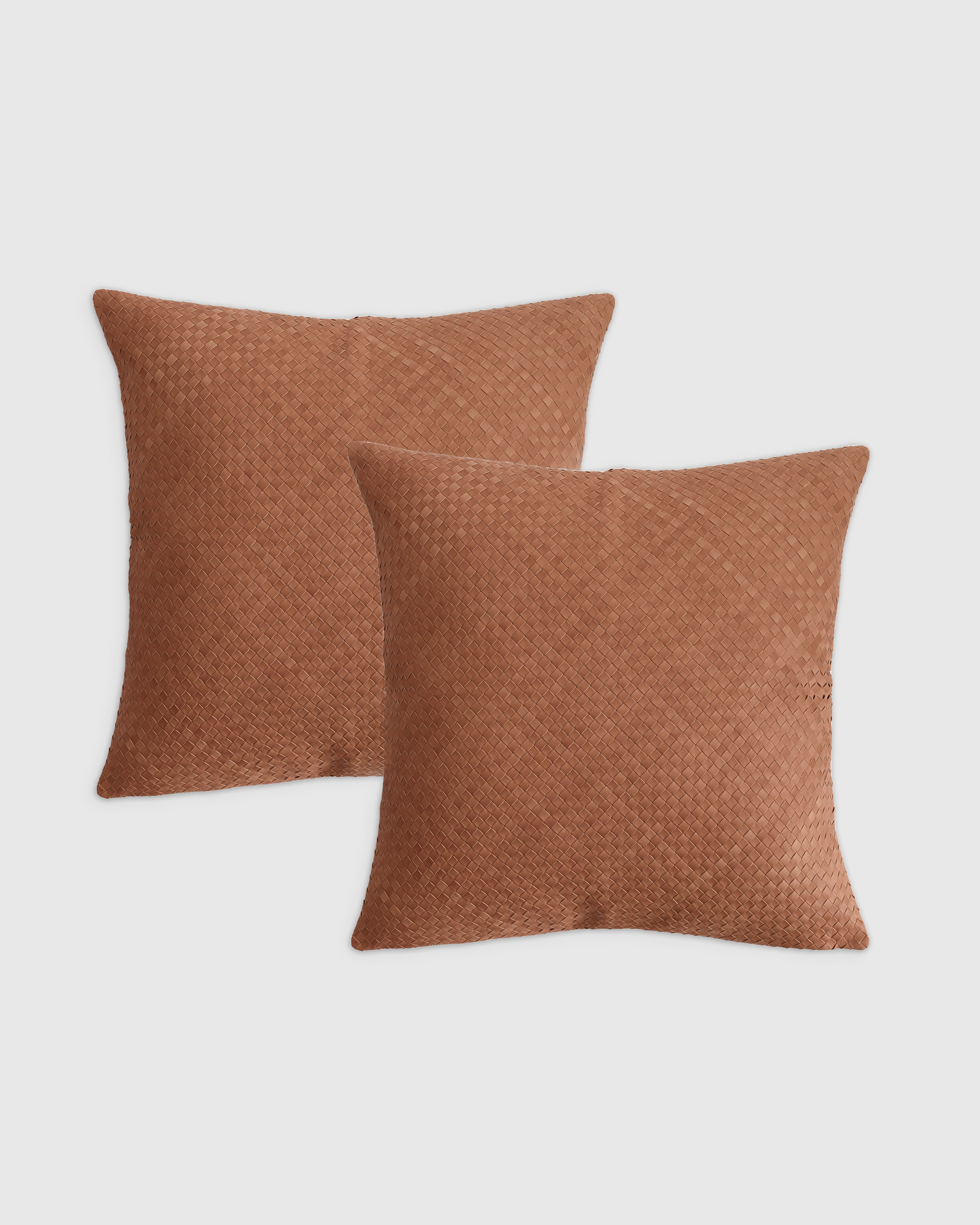 Woven Leather Pillow Cover (Set of 2)