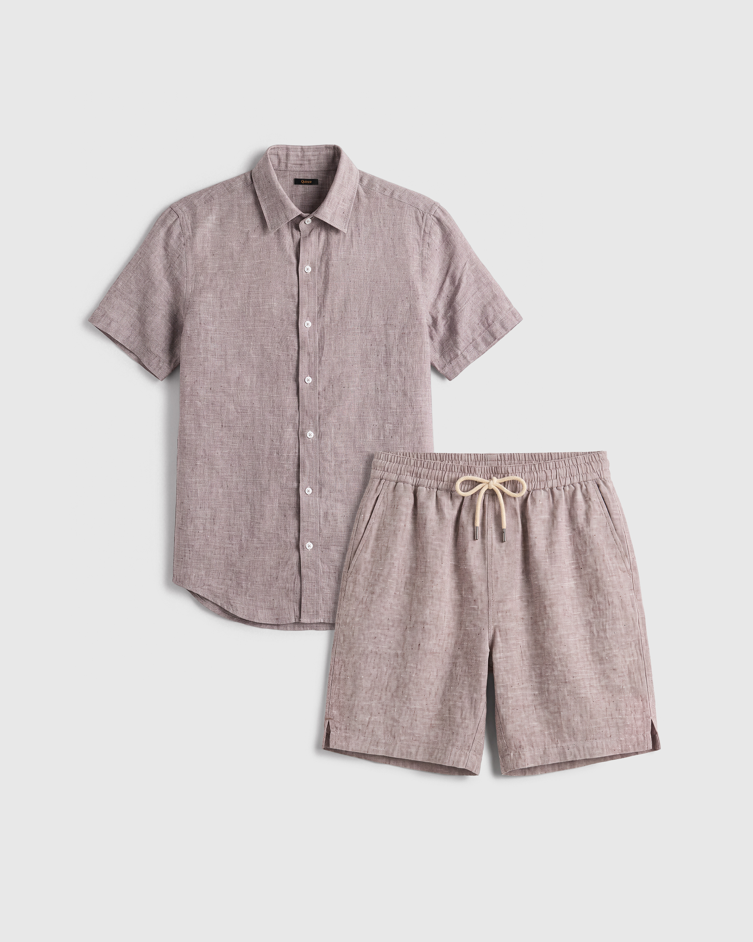 100% European Linen Beach Shorts Set