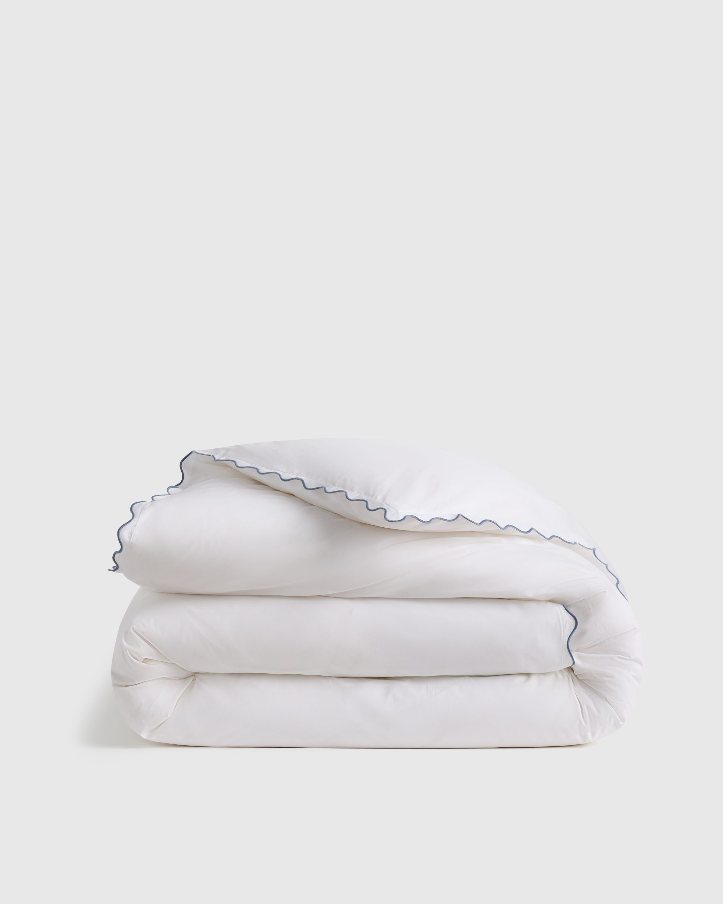 Organic Crisp Percale Scallop Duvet Cover