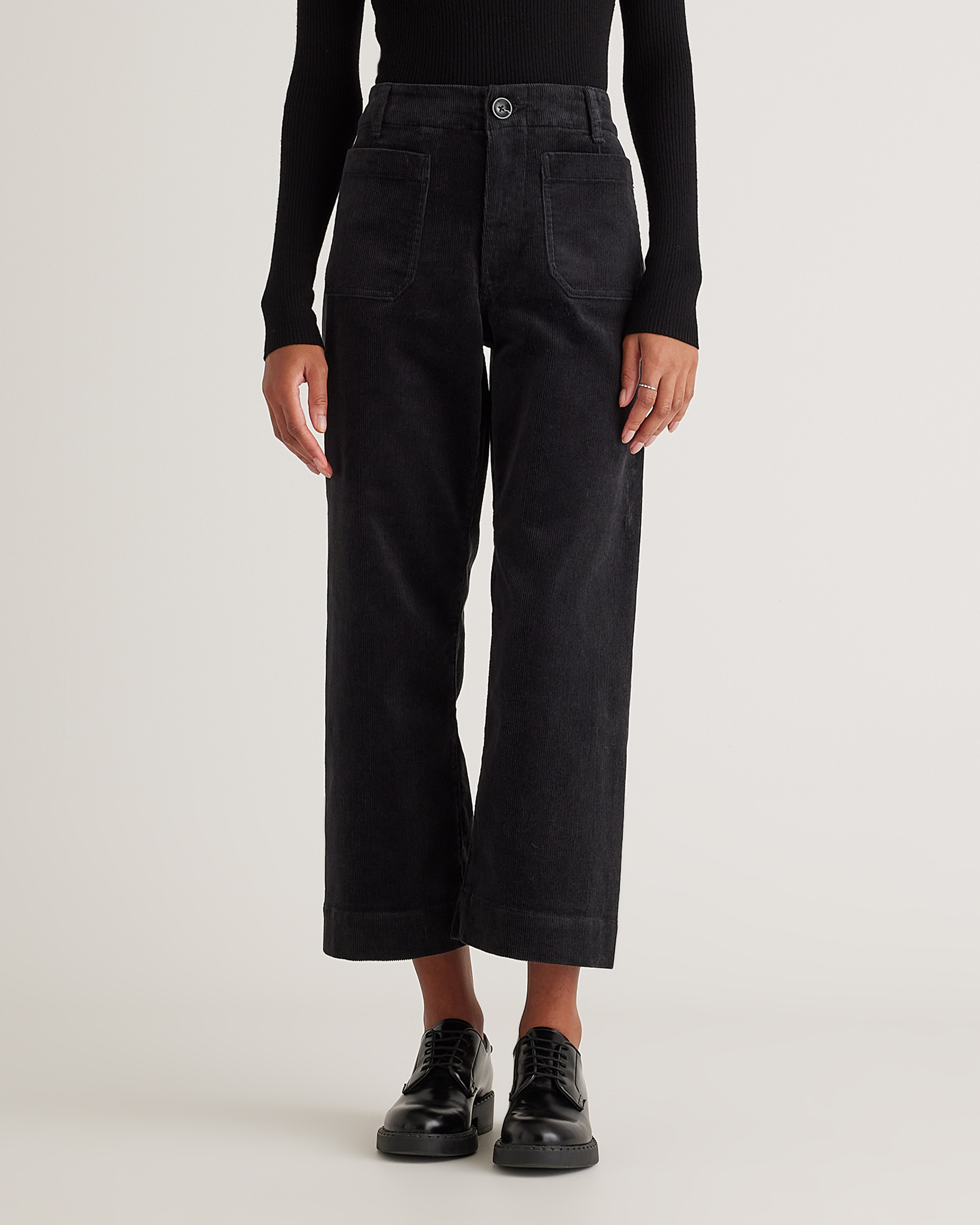 Organic Stretch Corduroy Cropped Wide Leg Pants