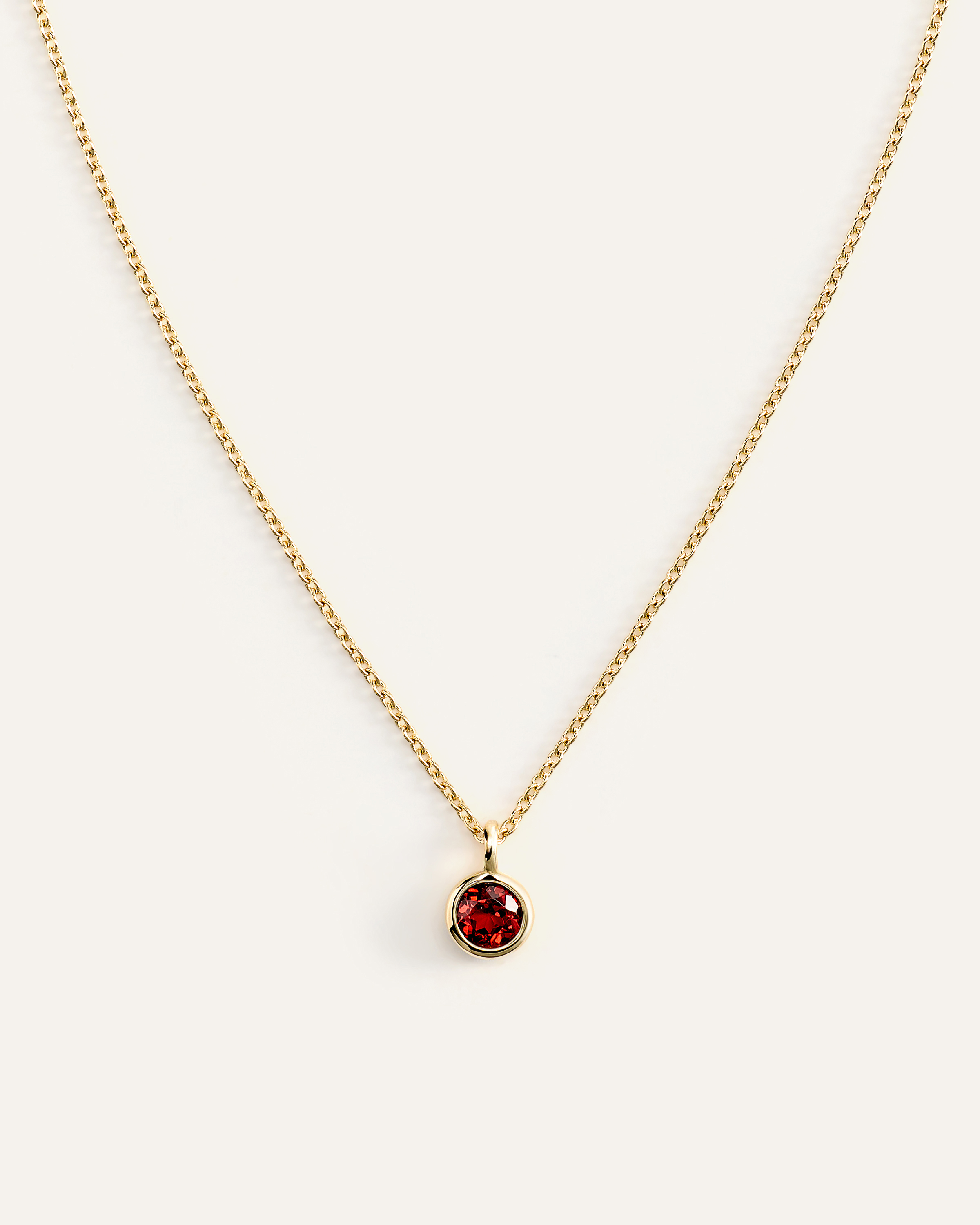 14K Gold Birthstone Solitaire Bezel Pendant